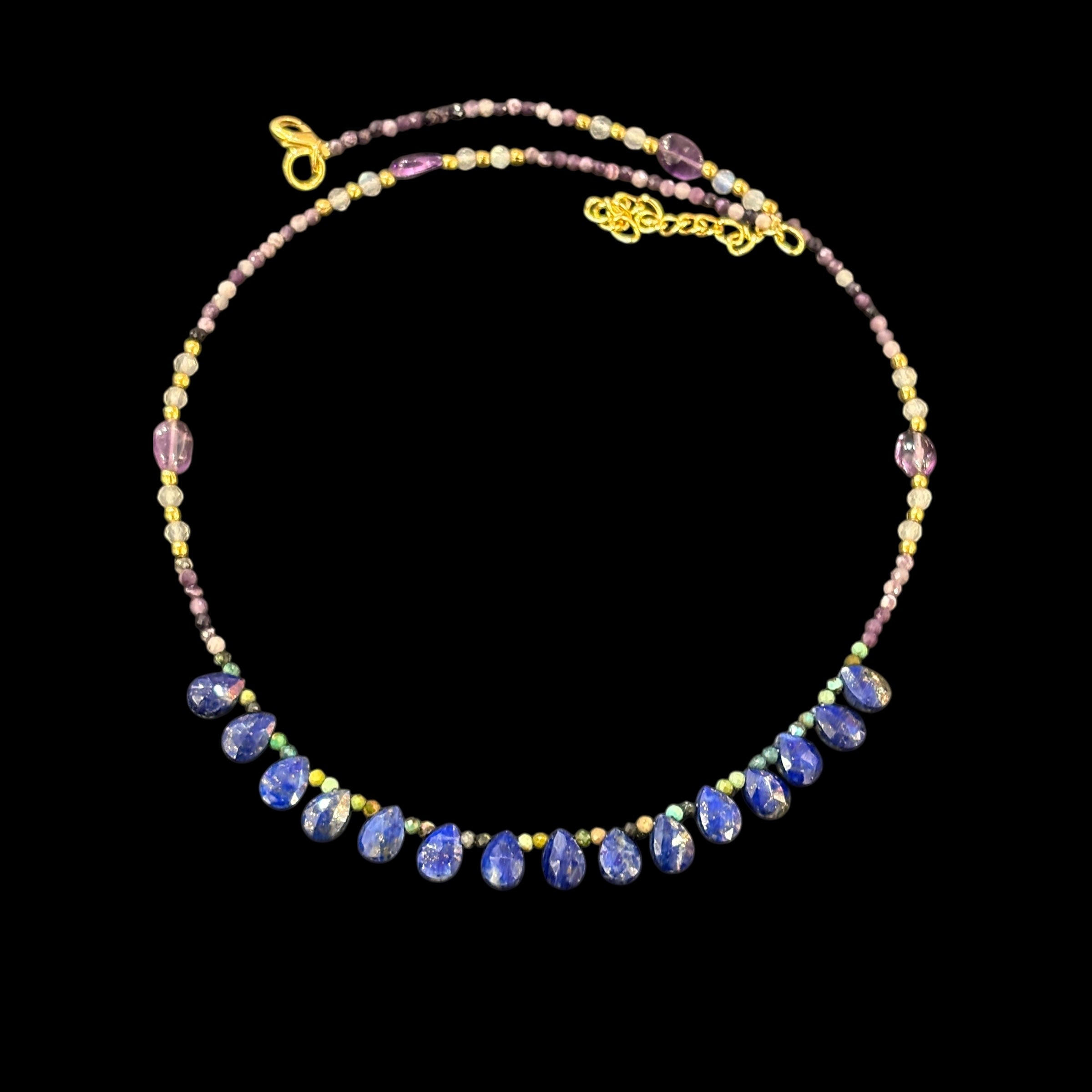 MK Semi Precious Stone Chokers-Colors - Vintage India NYC