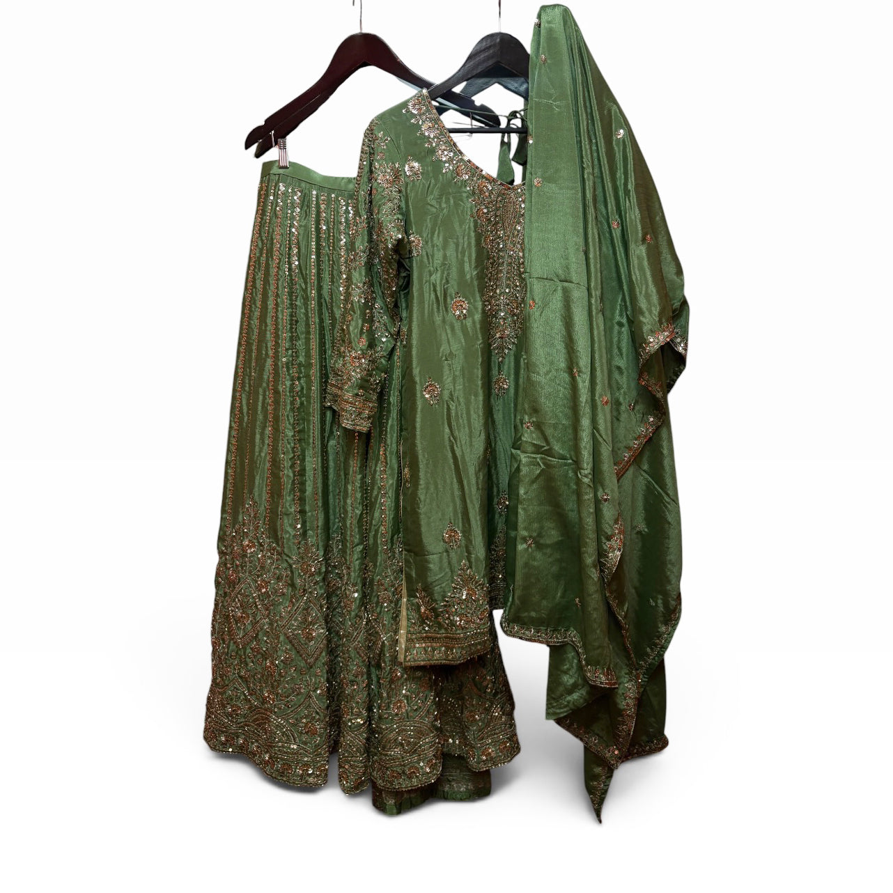 Heavy Embroidered Sharara Set-Colors