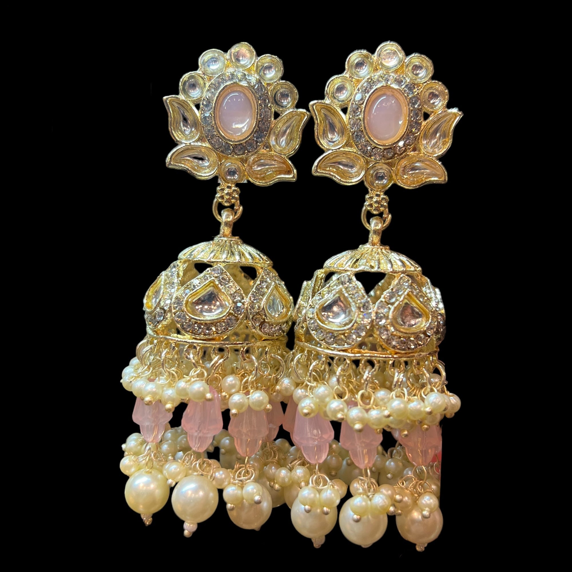 Large Jhumka Earrings- Many Colors - Vintage India NYC