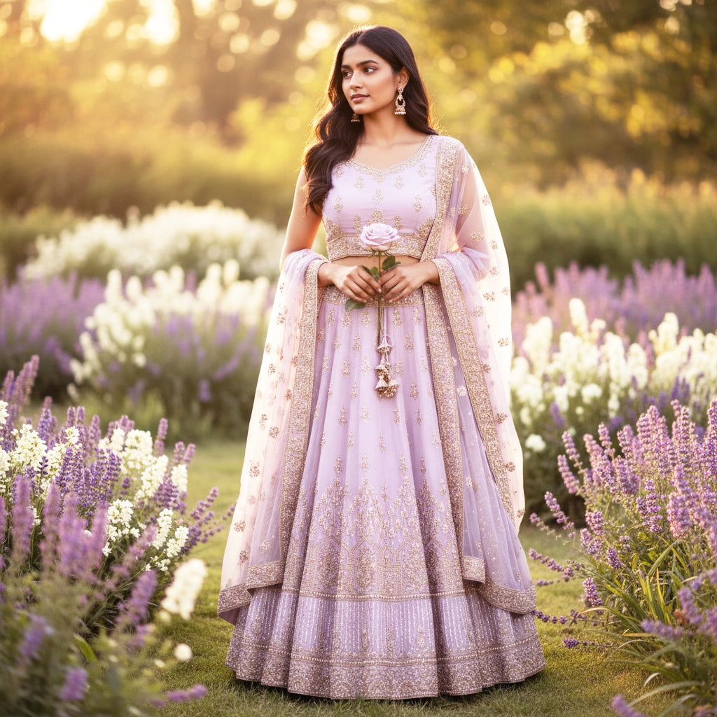 Pearl & Stone Heavy Gold Embroidered  Lehenga Sets-Colors