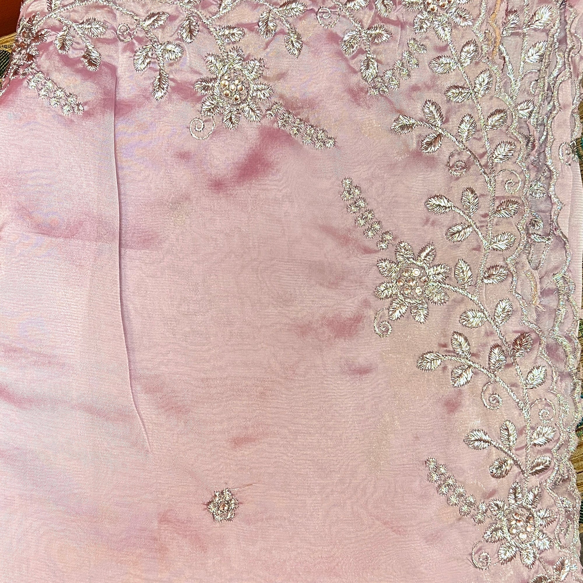 Chiffon Dupatta w Silver Embroidery-Many Colors