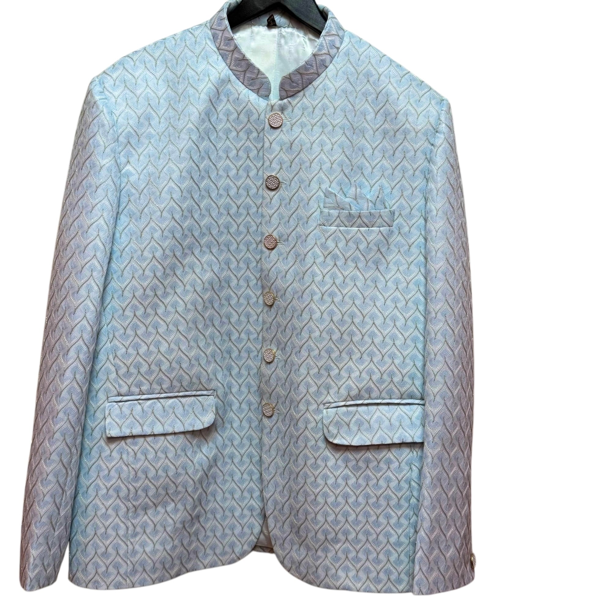 Lt Blue Threadwork Jodhpuri Jacket-Size 44