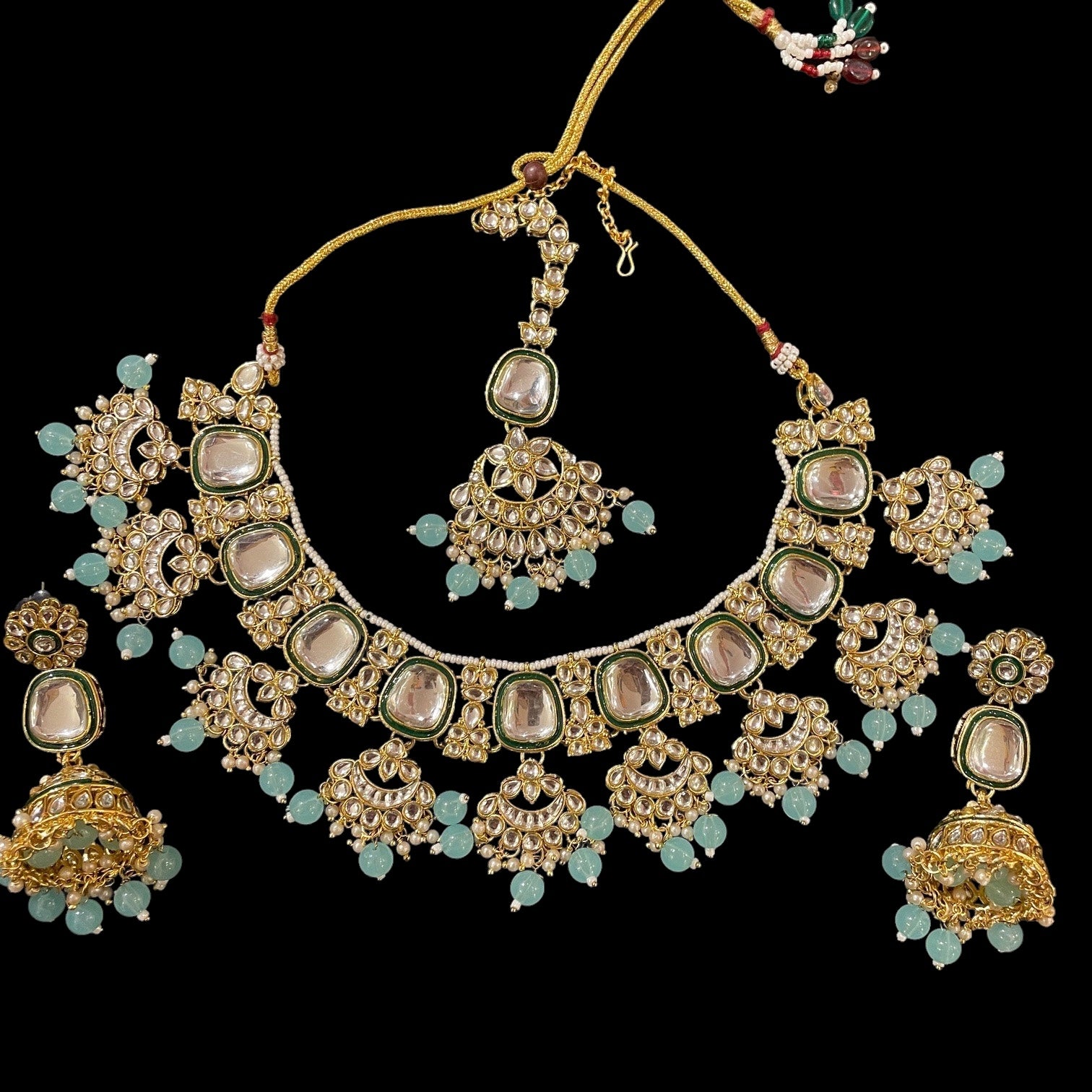 Polki Jhumka Necklace Sets-5 Colors