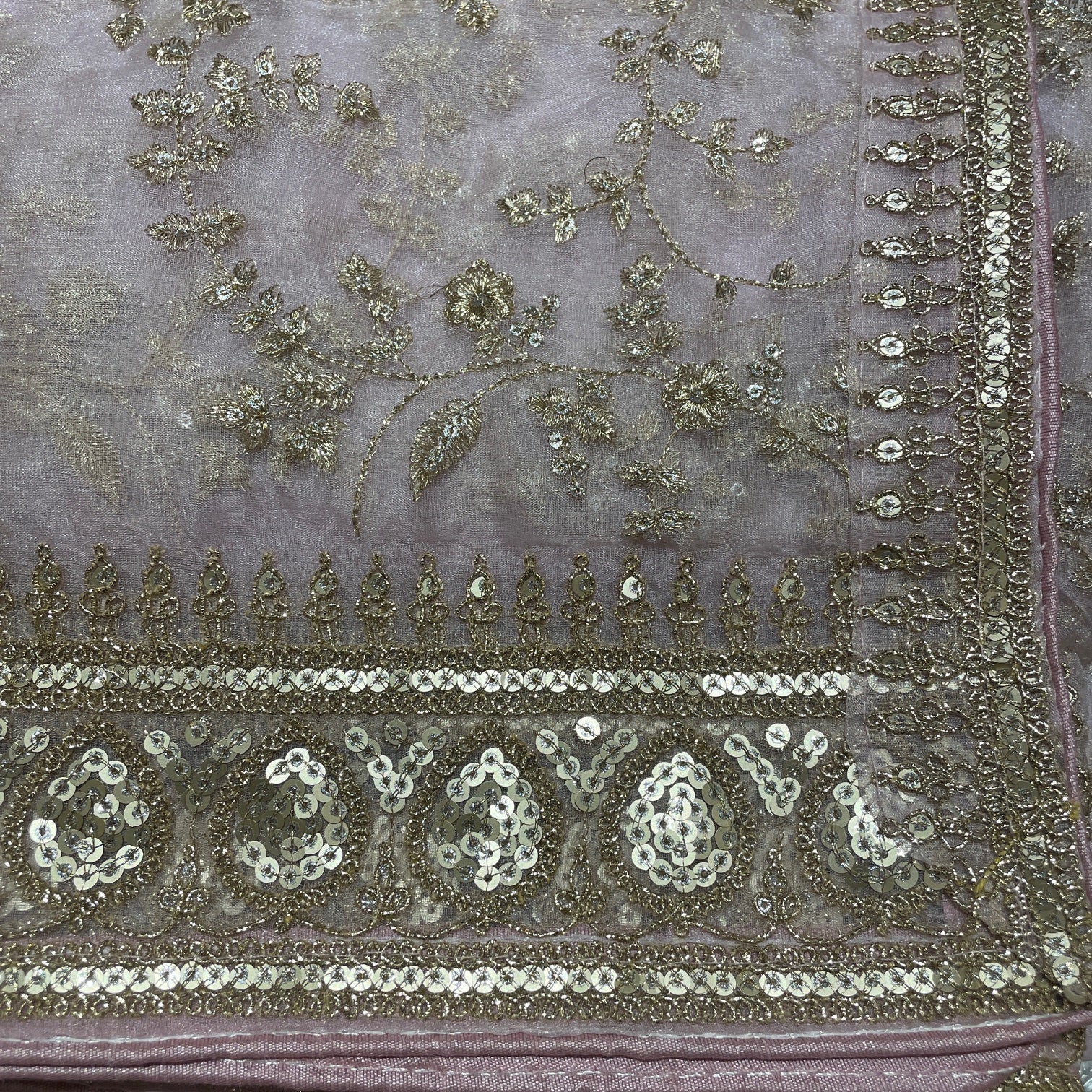 Organza Dupatta with Floral Embroidery-Many Colors