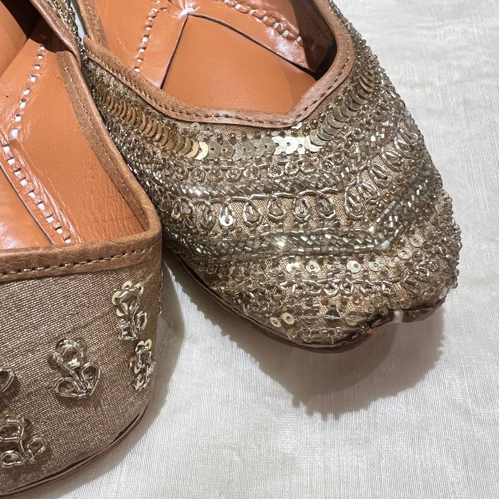 Gold Sequin Beaded Juttis