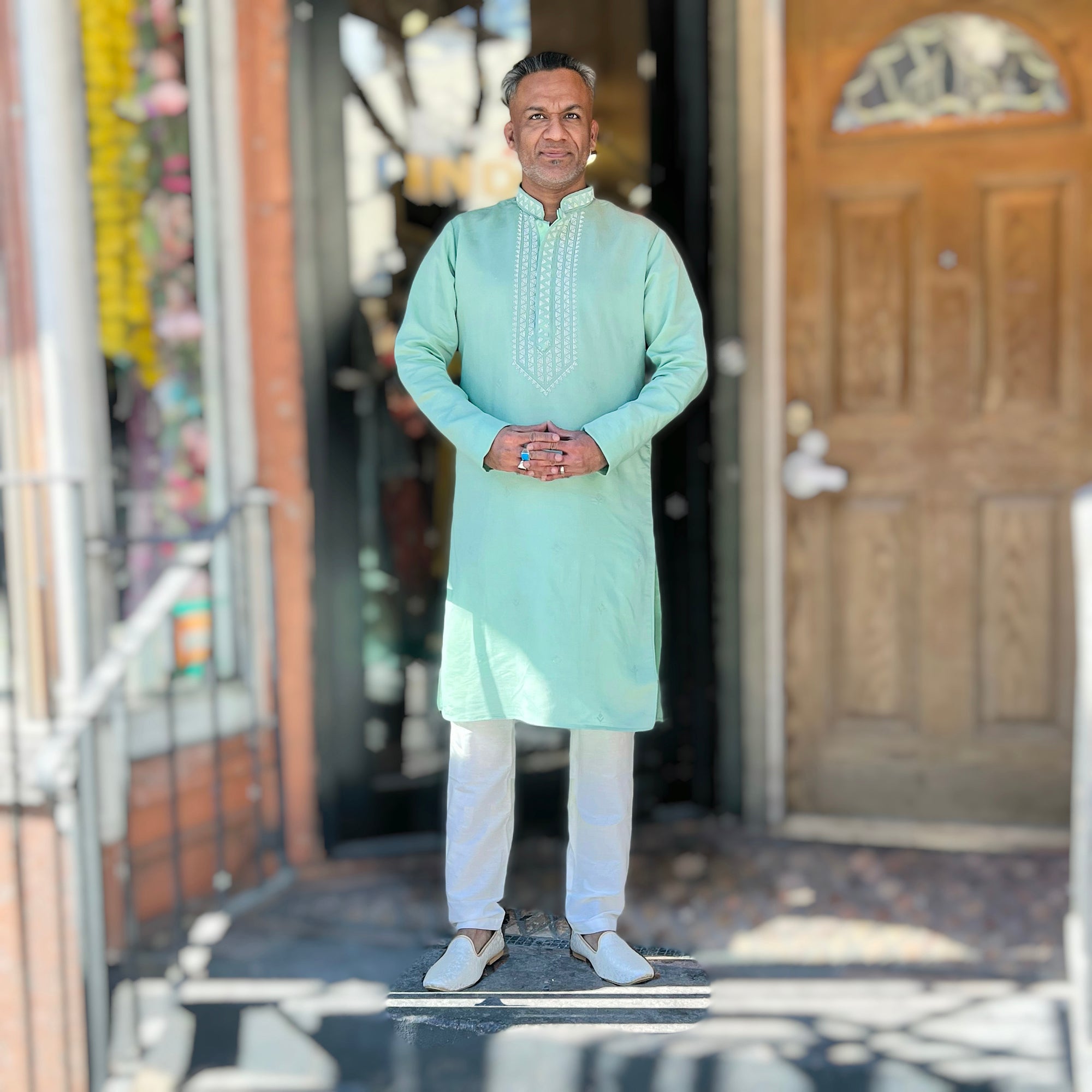 Pastel White Bead Kurta-Colors