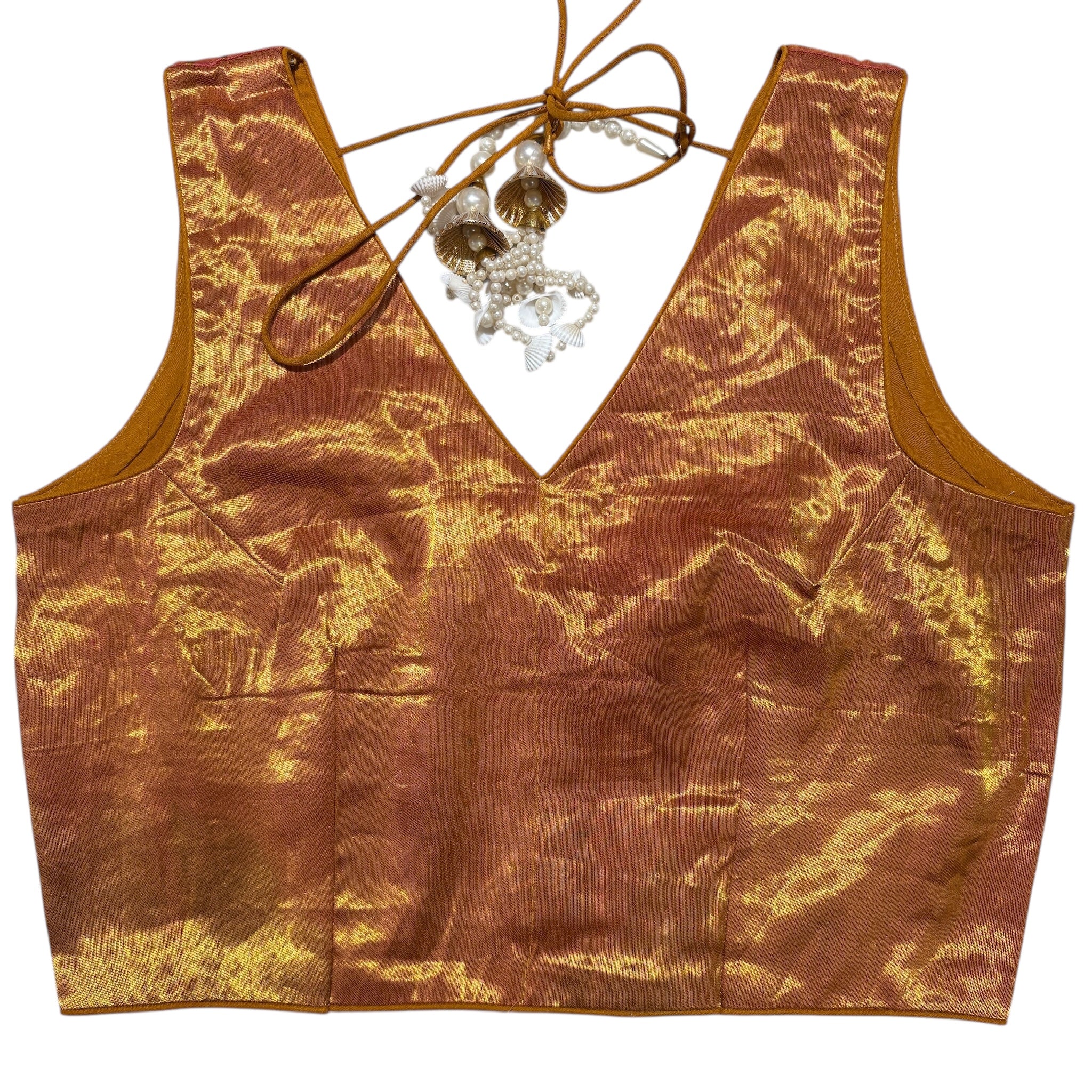 Brocade & Embroidered Saree Blouses-25-Size 32 - Vintage India NYC