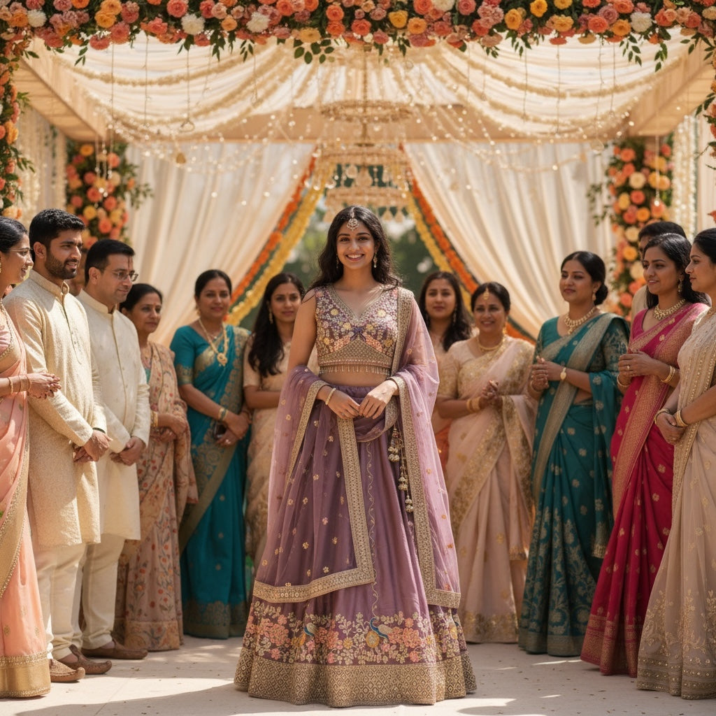 Q Floral Embroidered Lehenga Sets-2 Colors