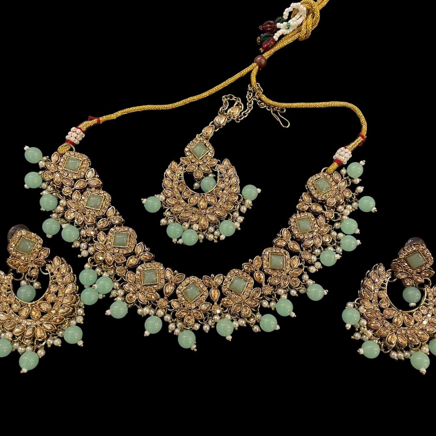 DT Chandbali Diamond Necklace Sets-Many Colors