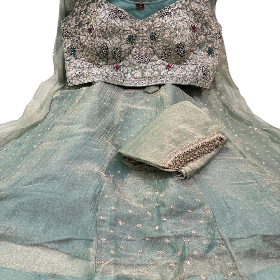 Mint Ice Lehenga Set