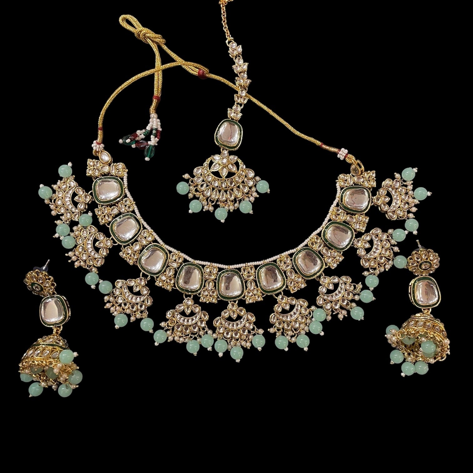 Polki Jhumka Necklace Sets-5 Colors