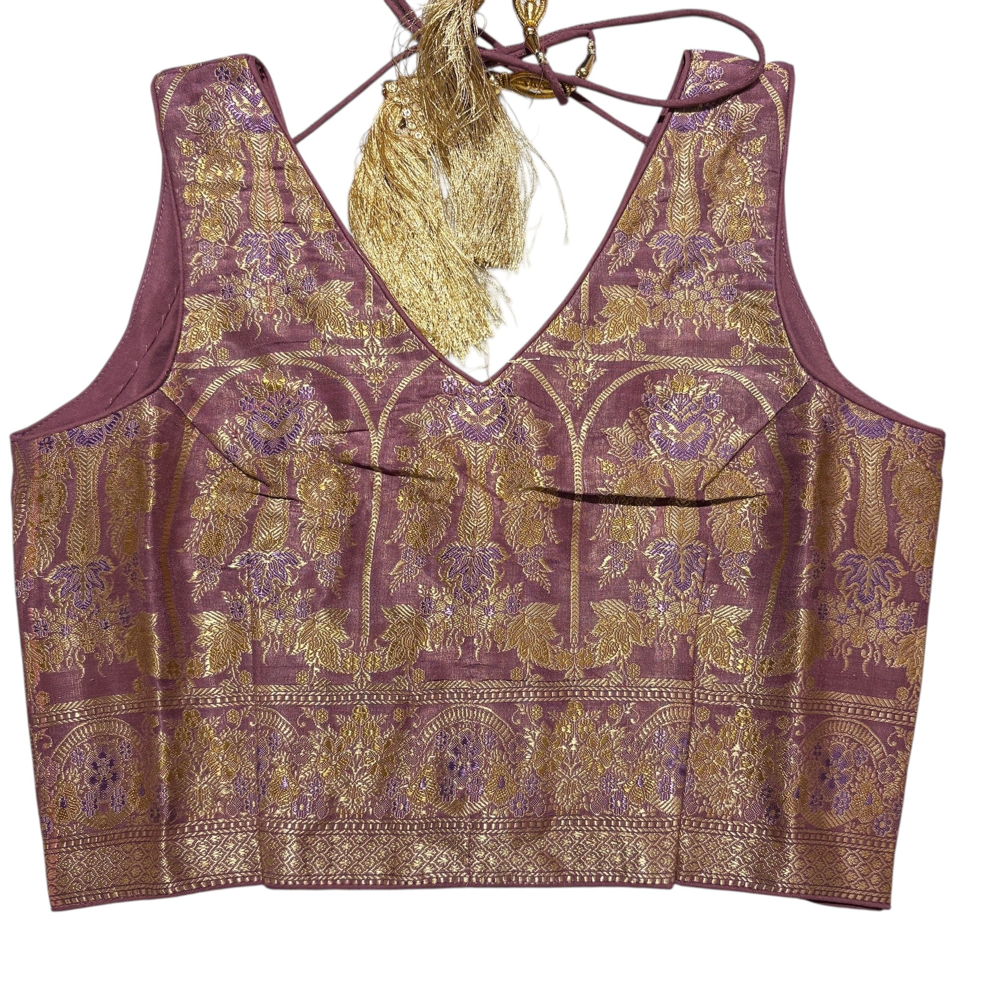 Brocade & Embroidered Saree Blouses-25-Size 32 - Vintage India NYC