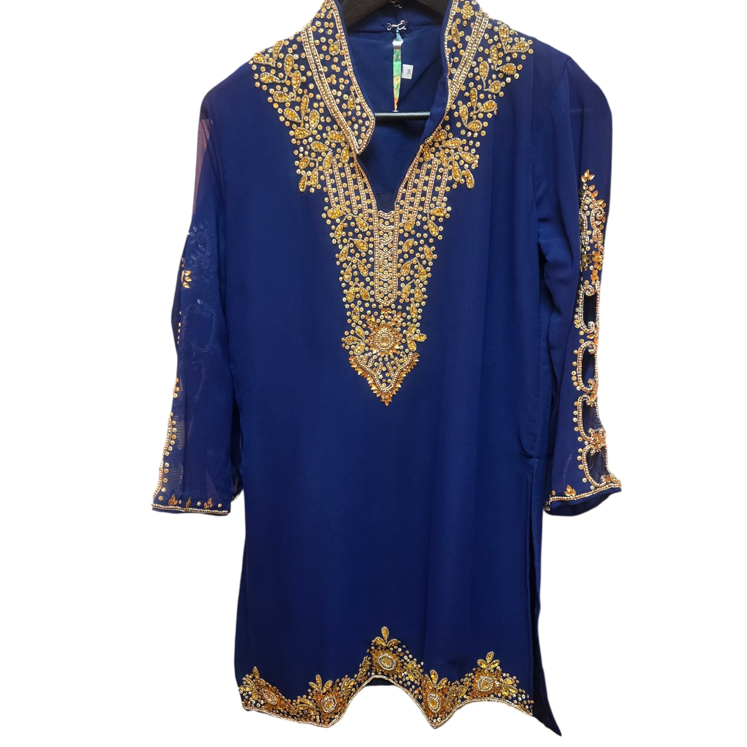 DT Georgette Kurti Size 48 - Vintage India NYC