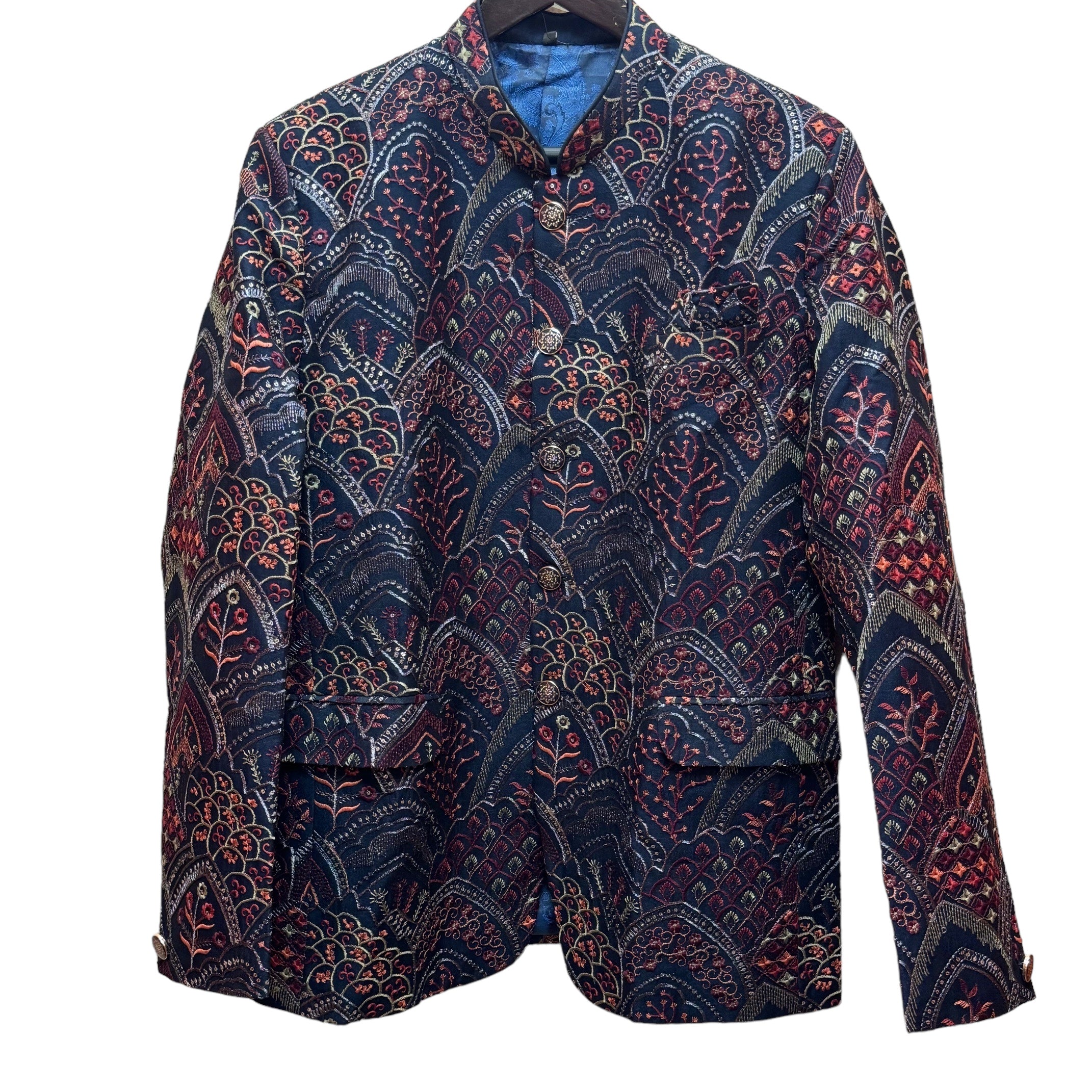 Navy Heavy Embroidered Jodhpuri Jacket