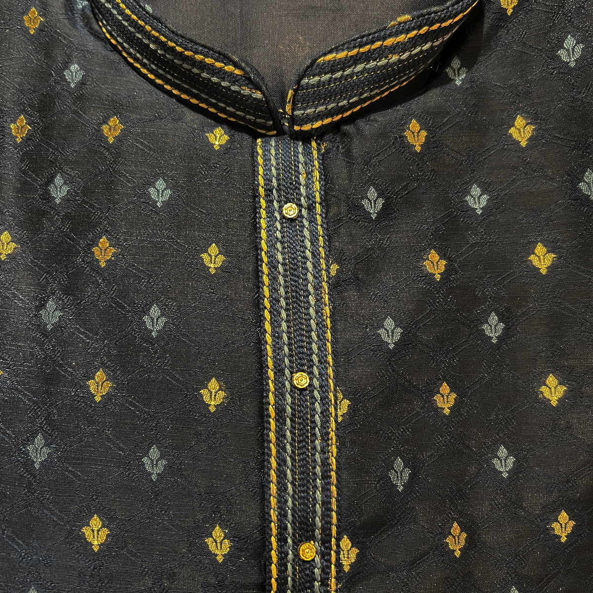 Navy Fleur De Lis Kurta
