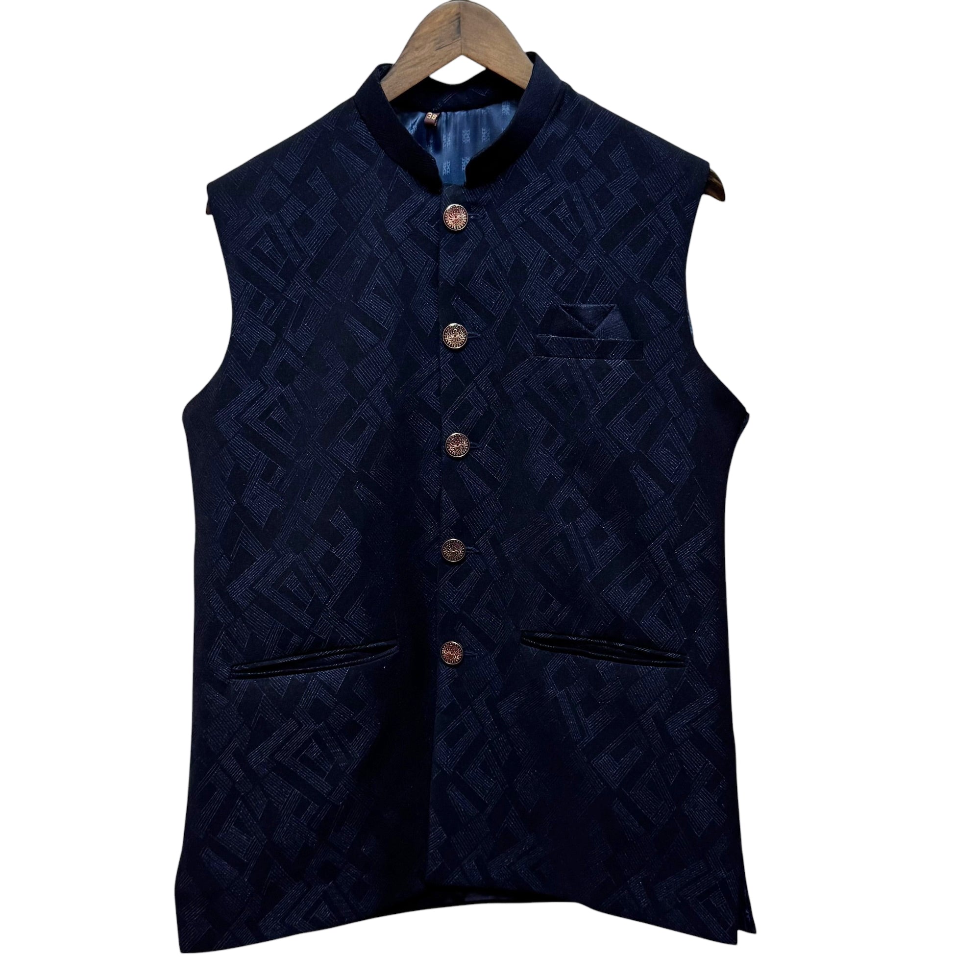 Navy Geometric Vest