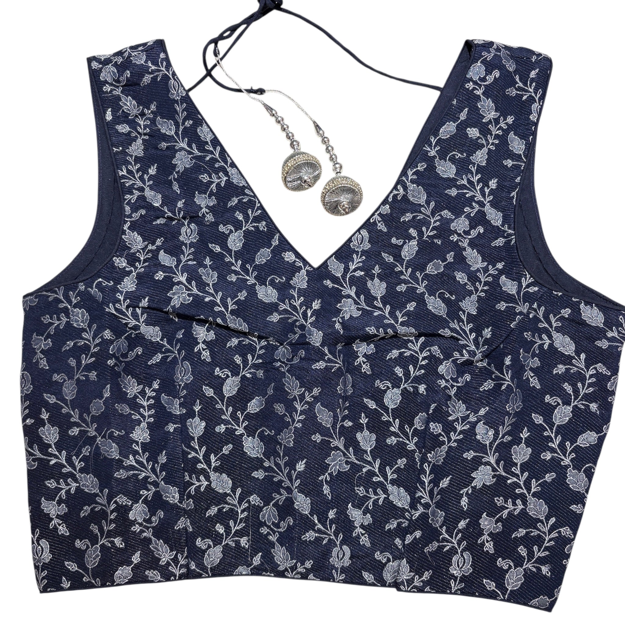 Brocade & Embroidered Saree Blouses-25-Size 32 - Vintage India NYC