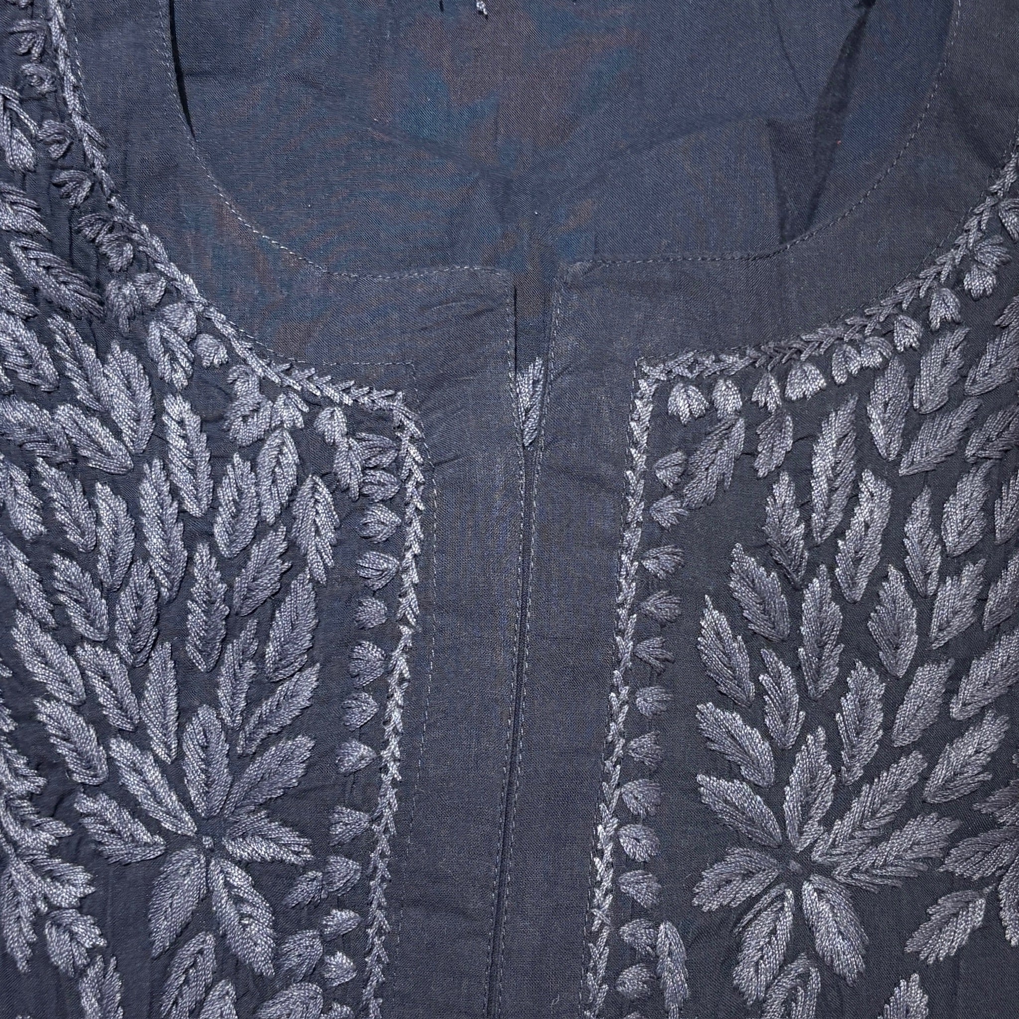 MA Short Embroidered Cotton Kurti-Size 36