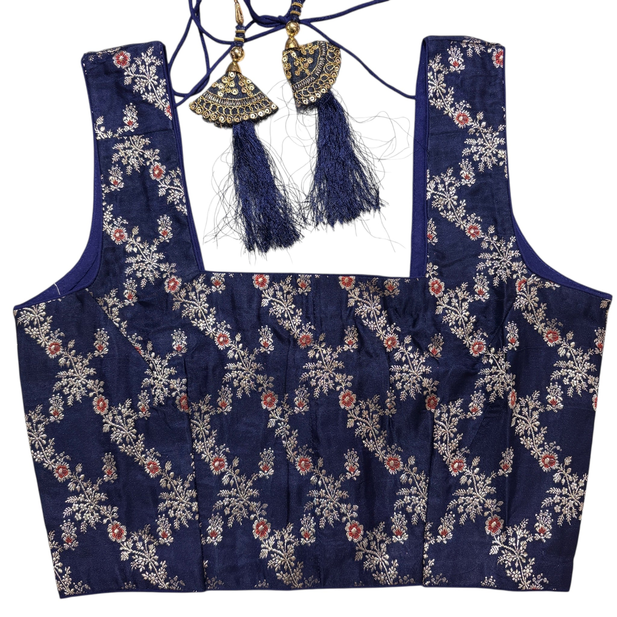 Brocade & Embroidered Saree Blouses-25-Size 32 - Vintage India NYC