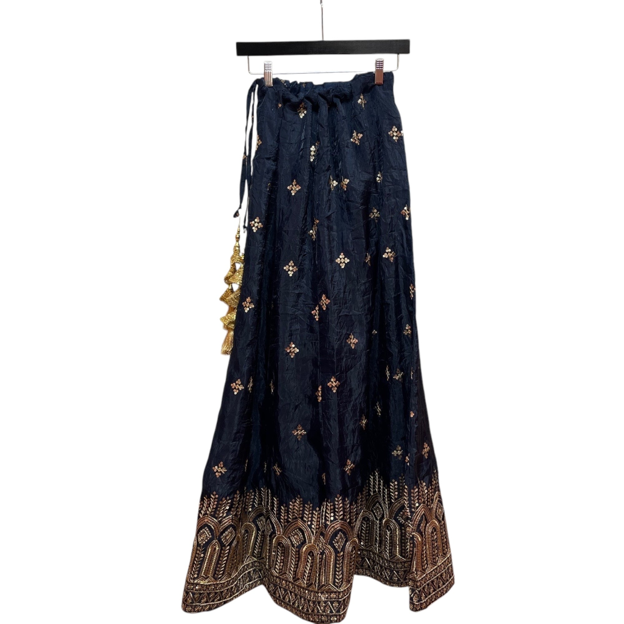 Q Navy & Gold Heavy Embroidered Lehenga