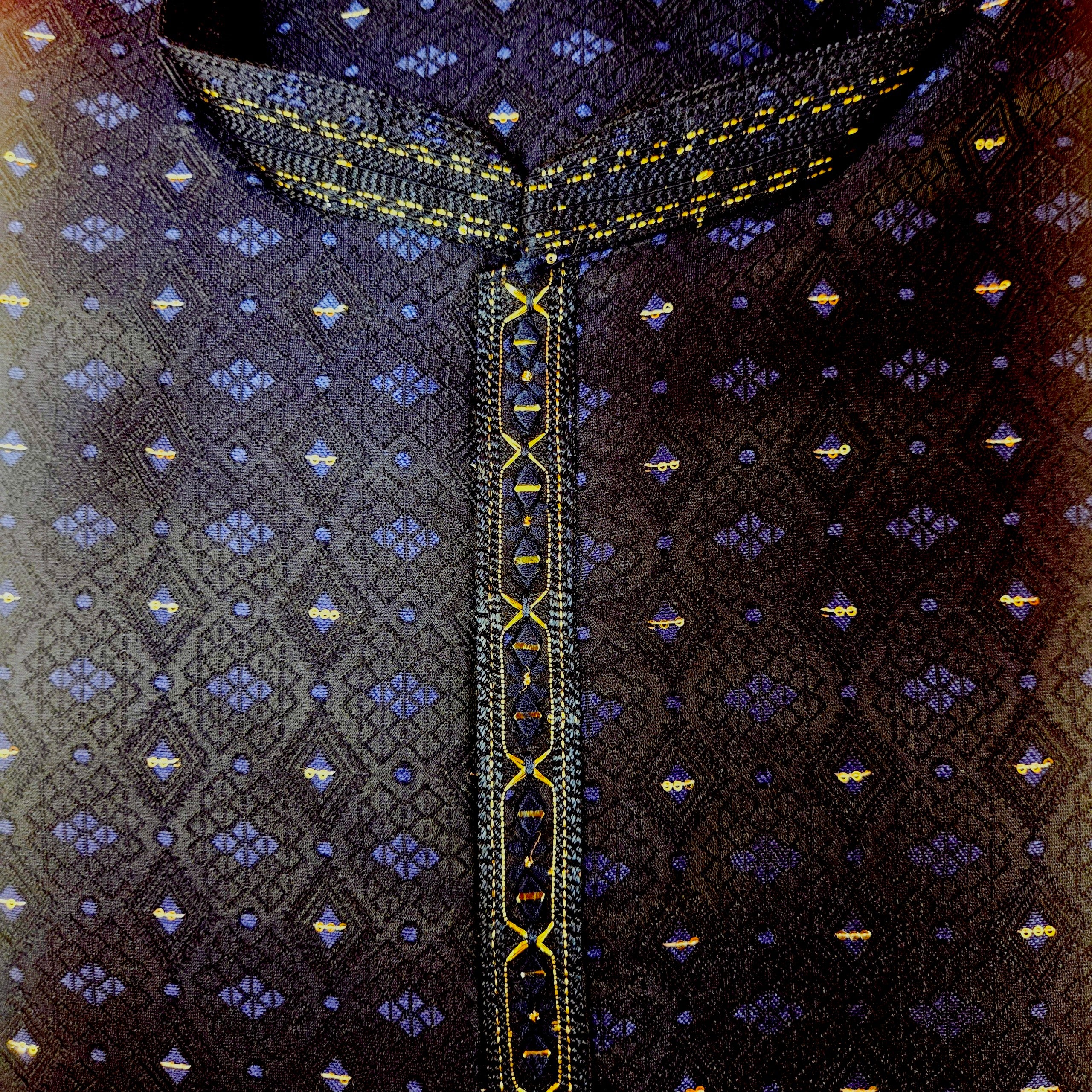 Navy Diamond Motif Kurta