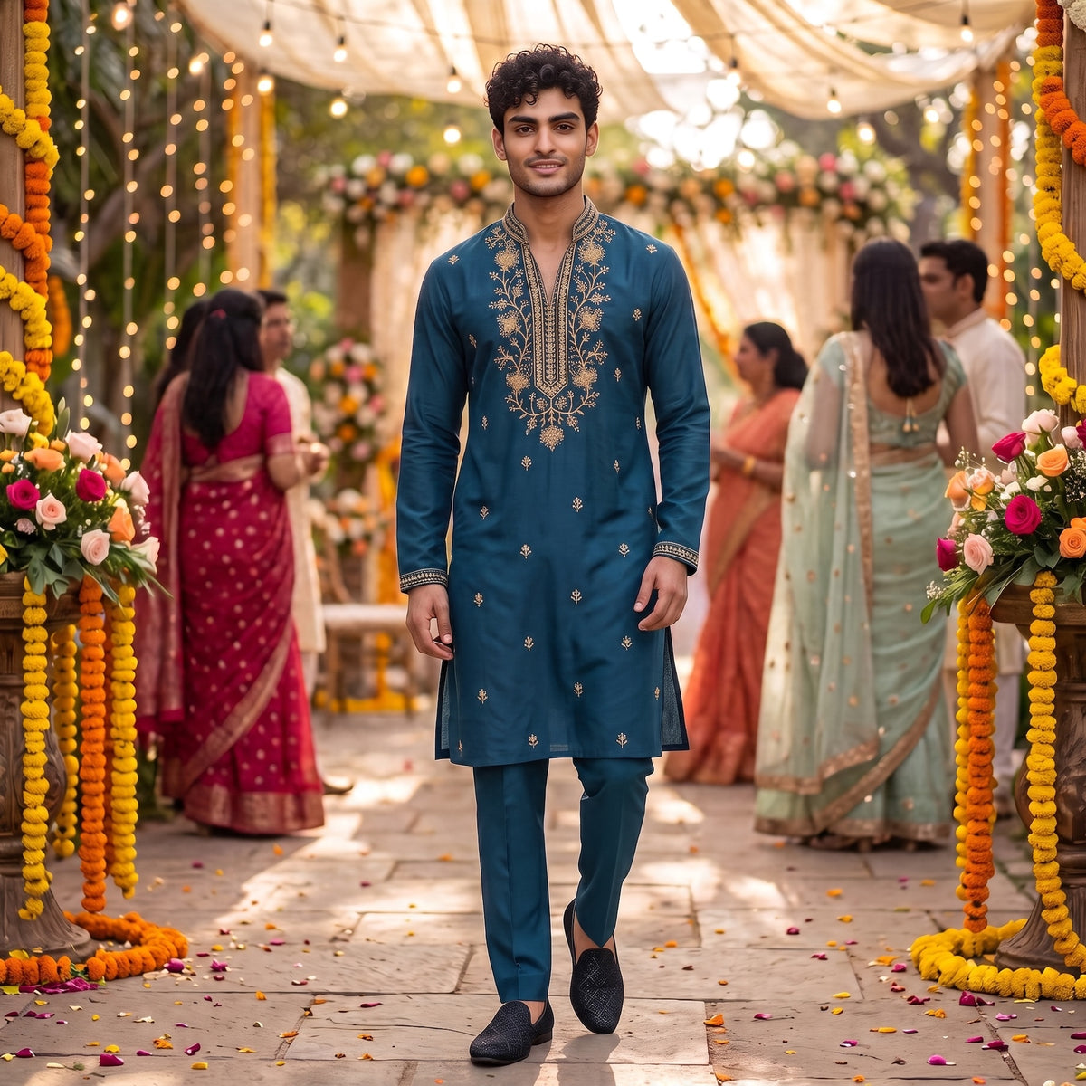 DT Embroidered Kurta-Colors