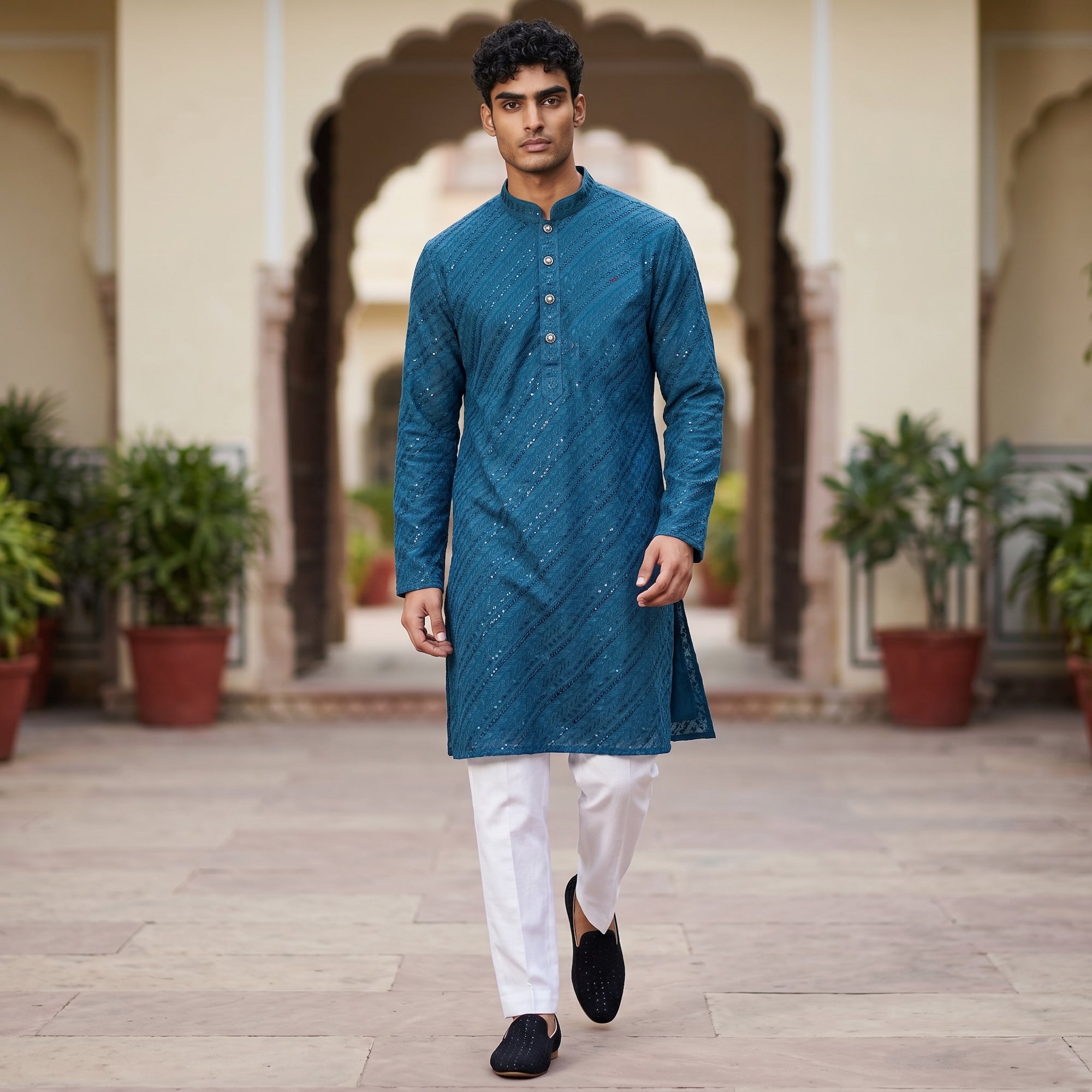 DT Lucknowi Kurtas-Size 36 & 38-Colors - Vintage India NYC