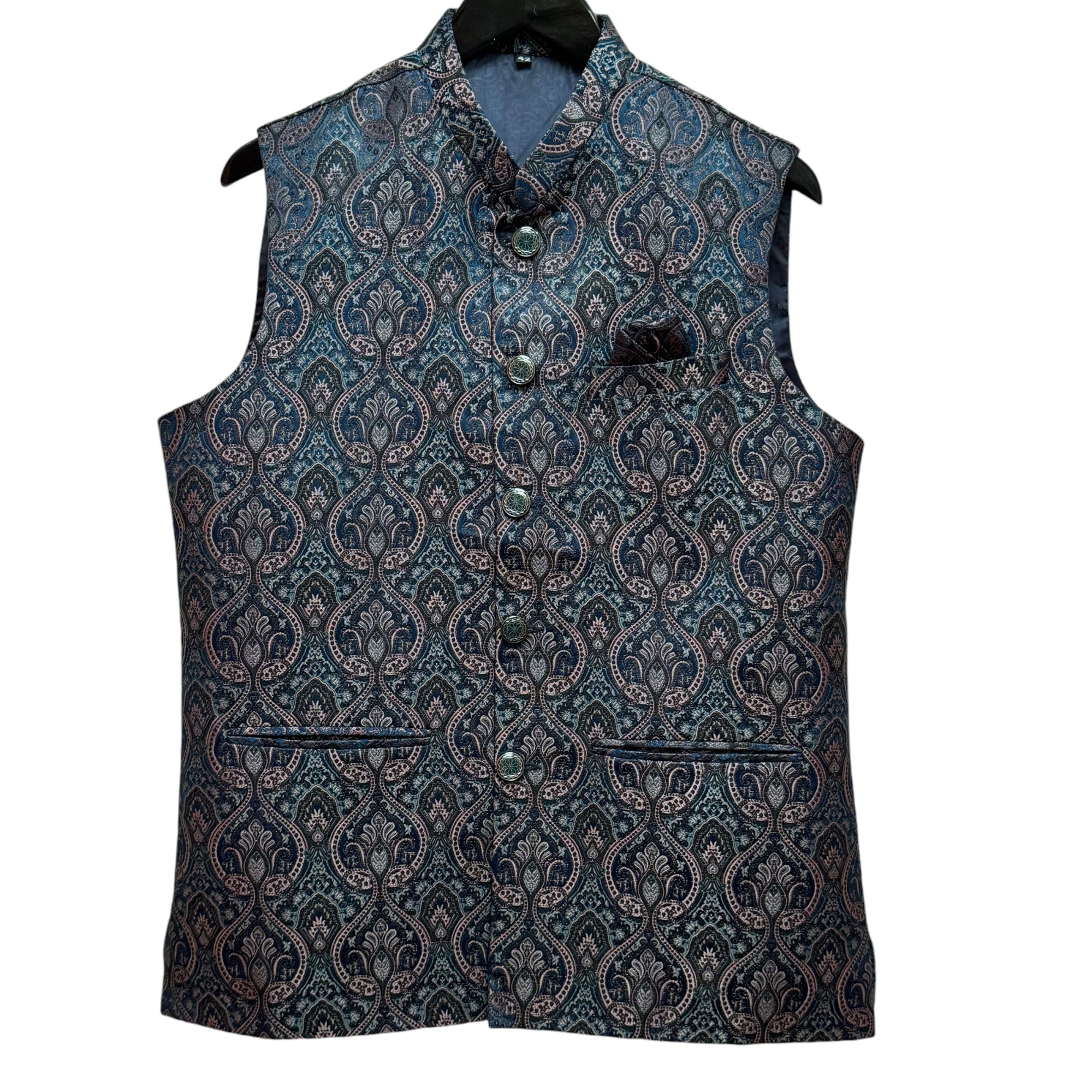 Ocean Peacock Jacquard Vest