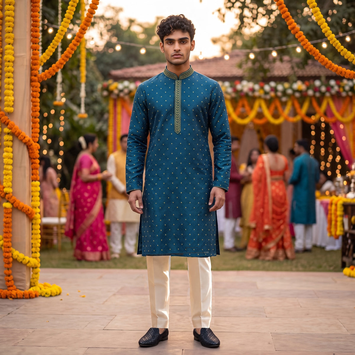 Ocean Tile Kurta - Vintage India NYC