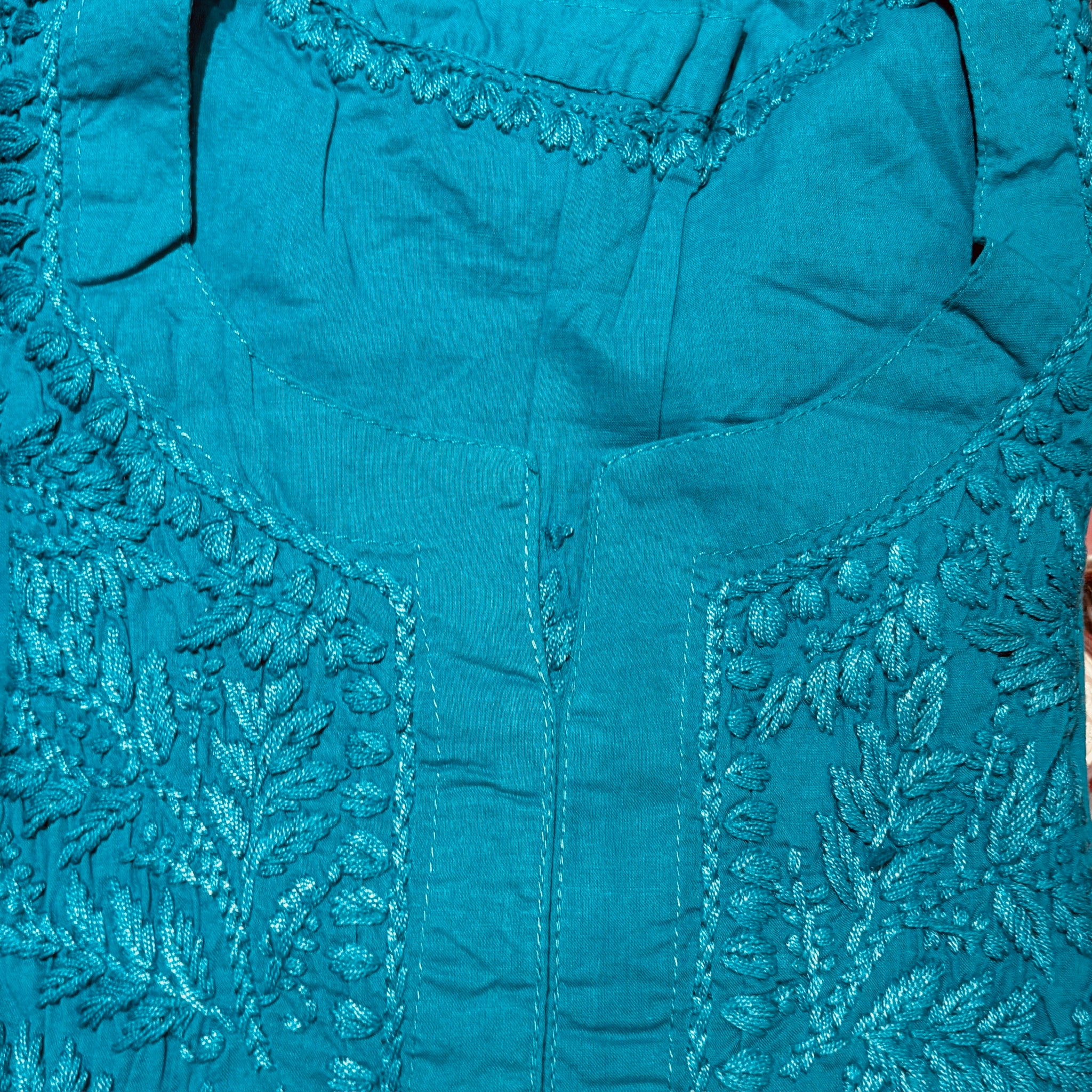 MA Short Embroidered Cotton Kurti-Size 36