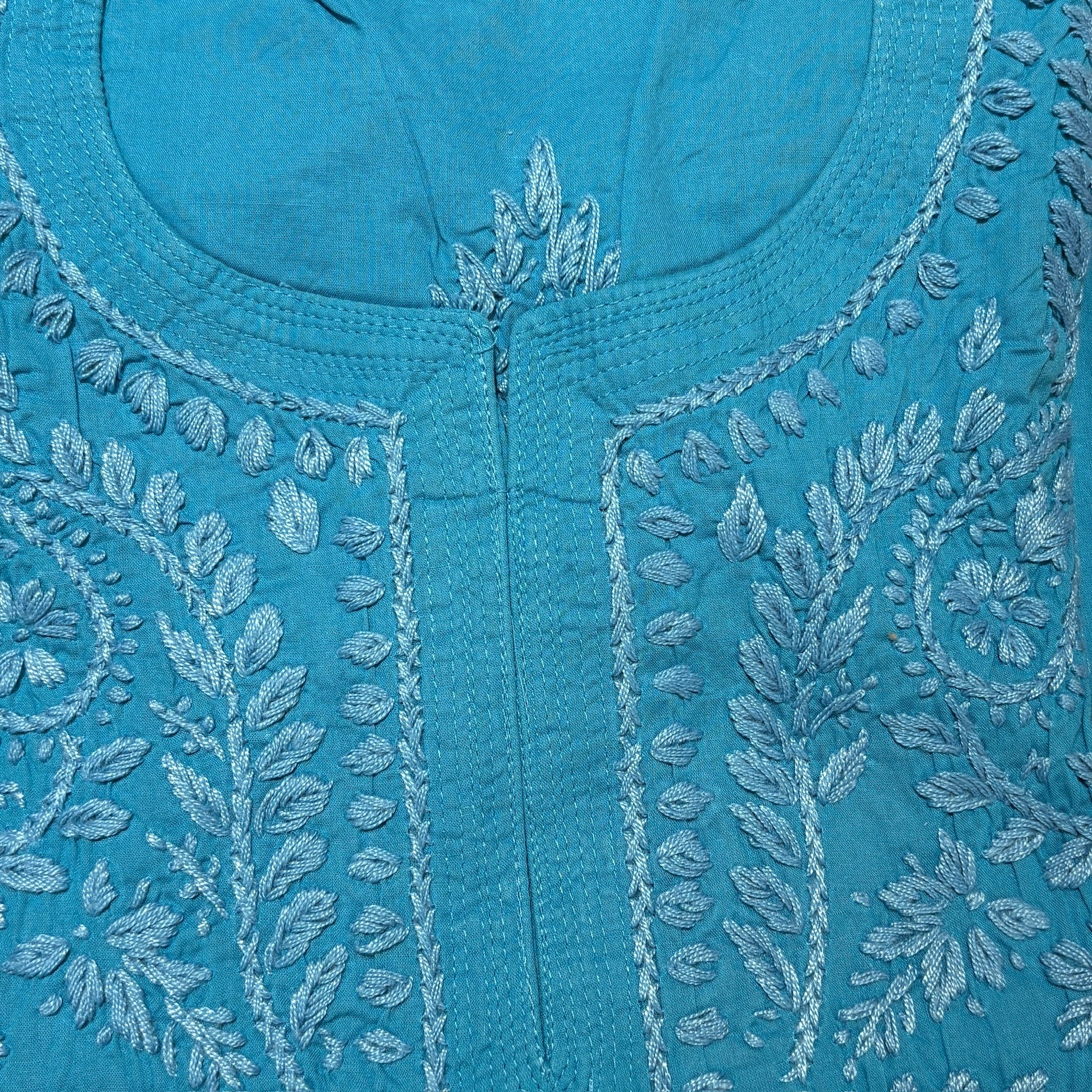 MA Short Embroidered Cotton Kurti-Size 36