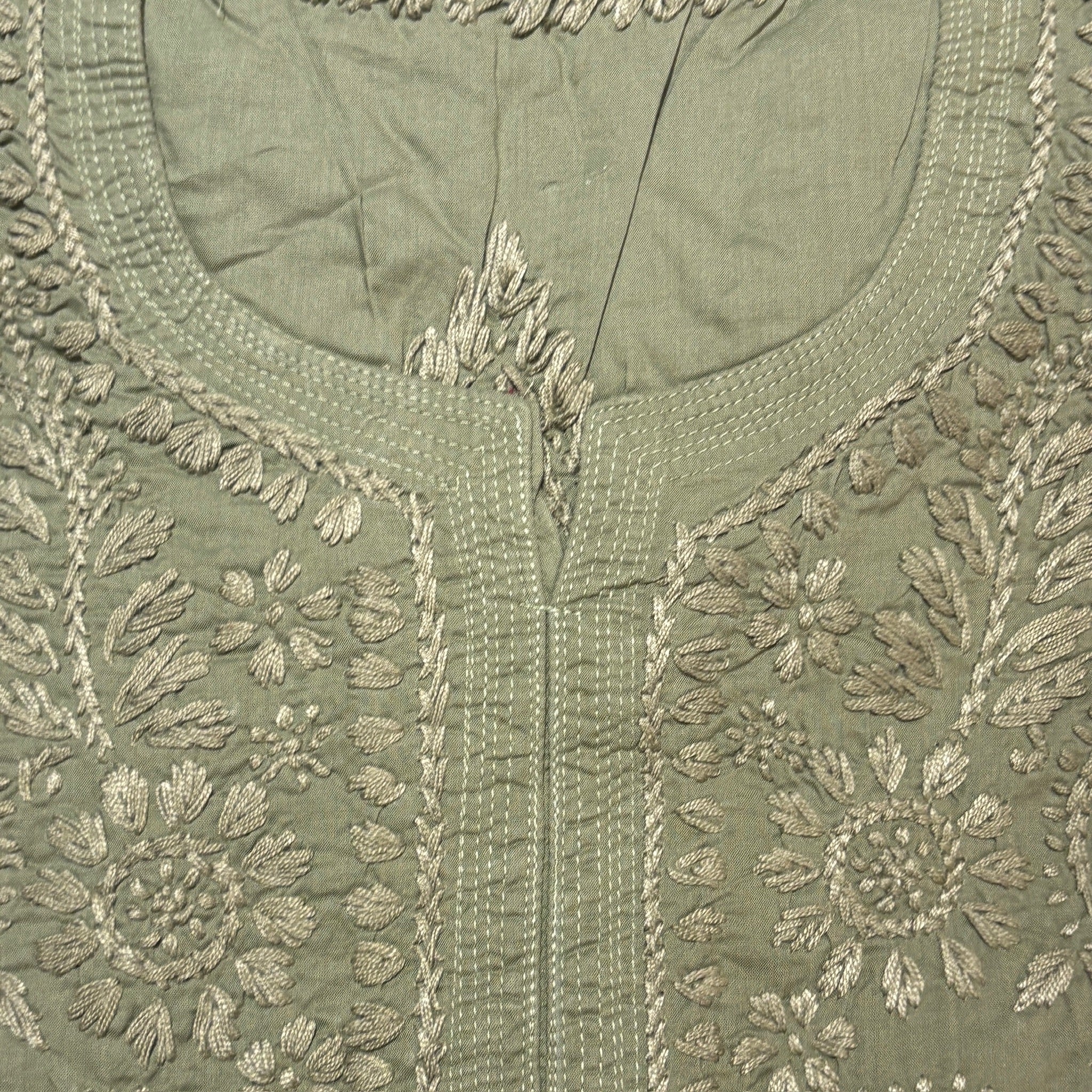 MA Short Embroidered Cotton Kurti-Size 36