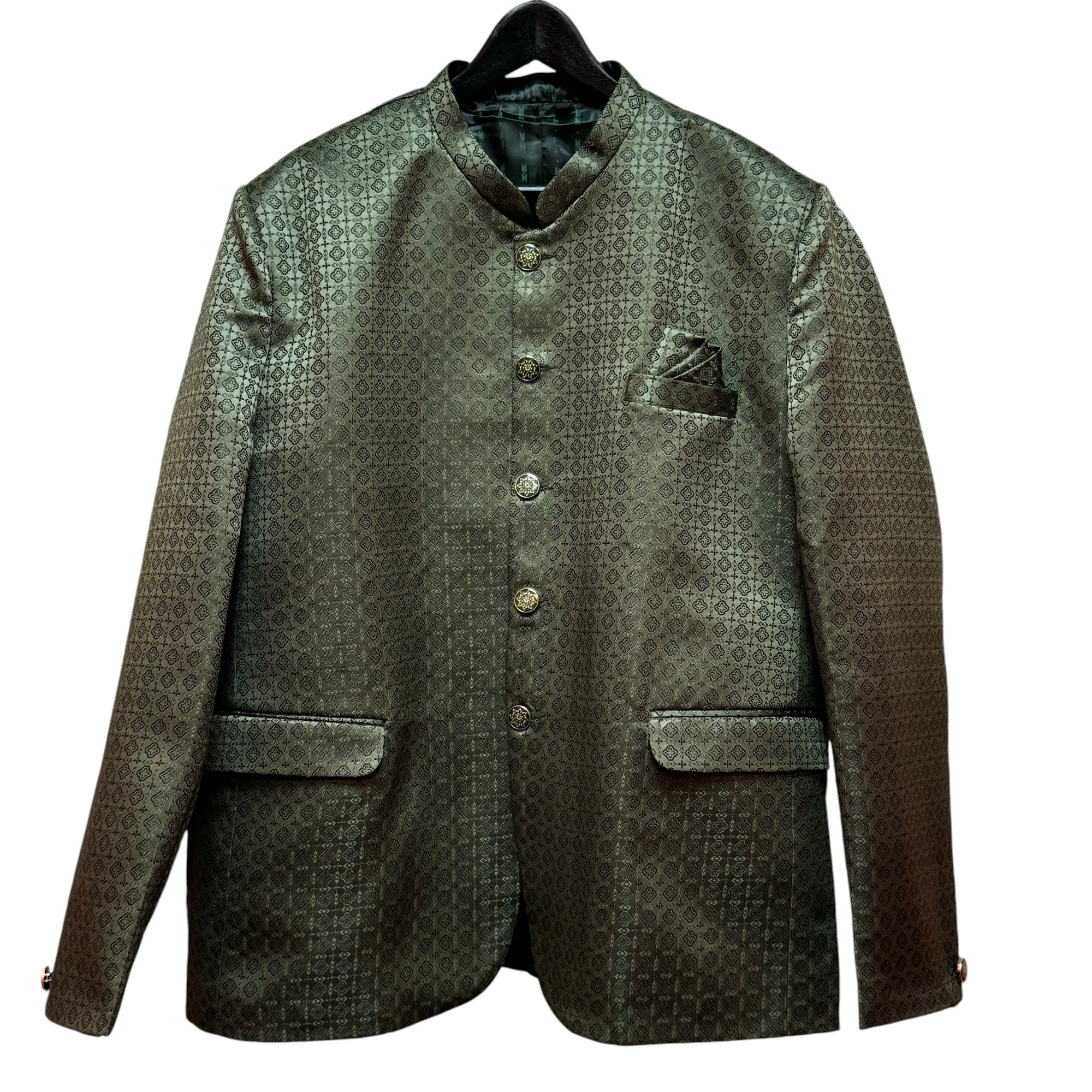 Lattice Jacquard Jodhpuri Jacket -2 Colors