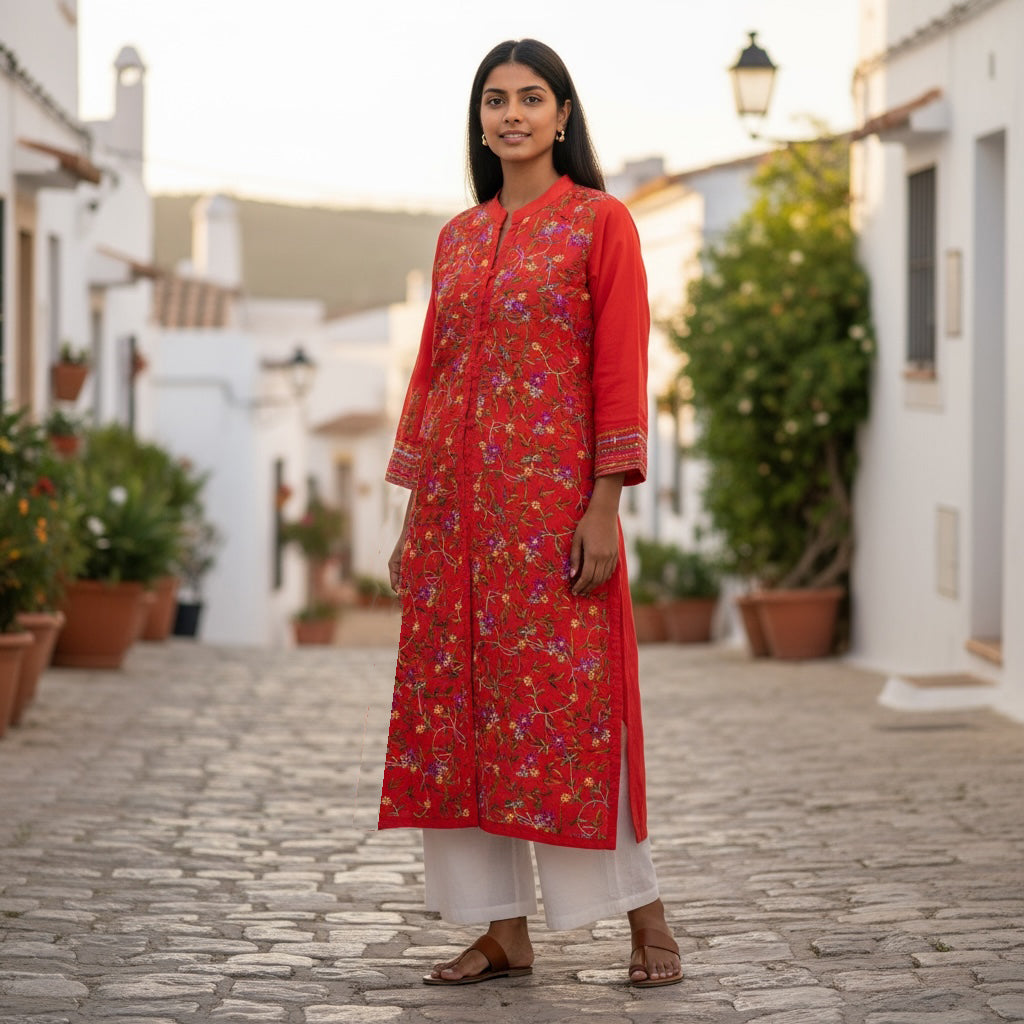Orangei Embroidered Kurta -Size 42