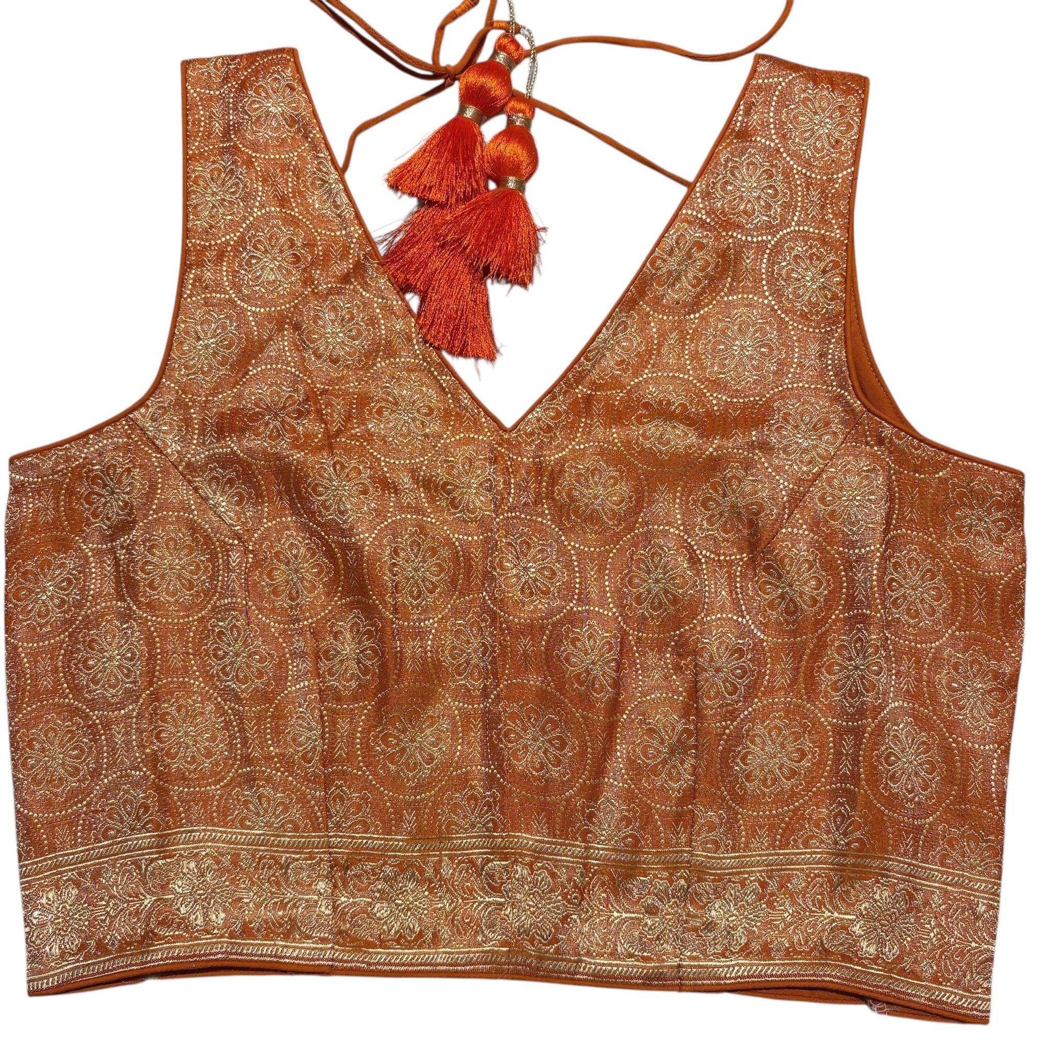 Brocade & Embroidered Saree Blouses-25-Size 32 - Vintage India NYC