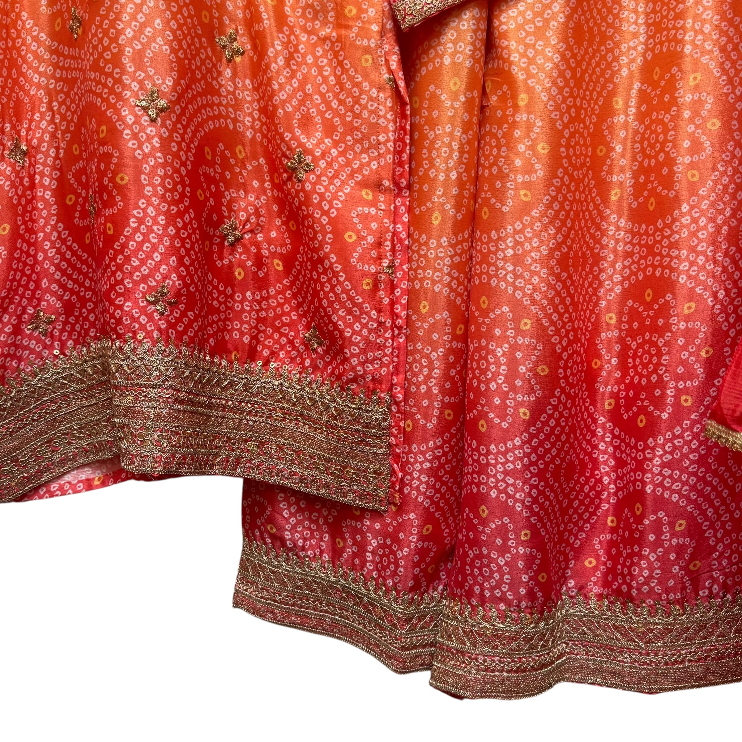 Orange Pink Bandhanii Sharara Set
