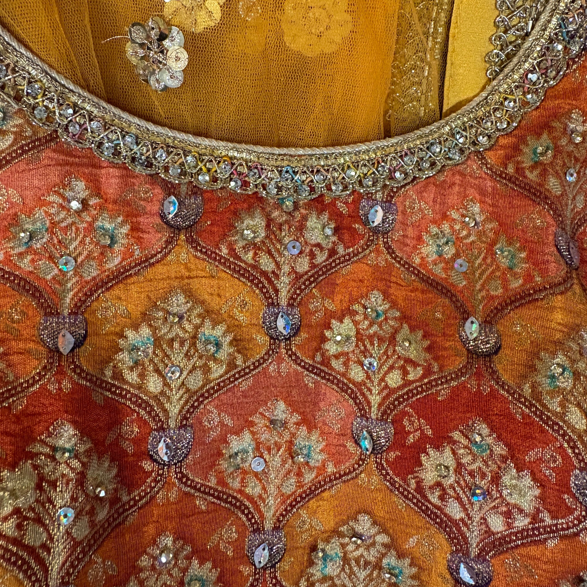 DT Long Top Ogee Banarasi Lehengas-3 Colors