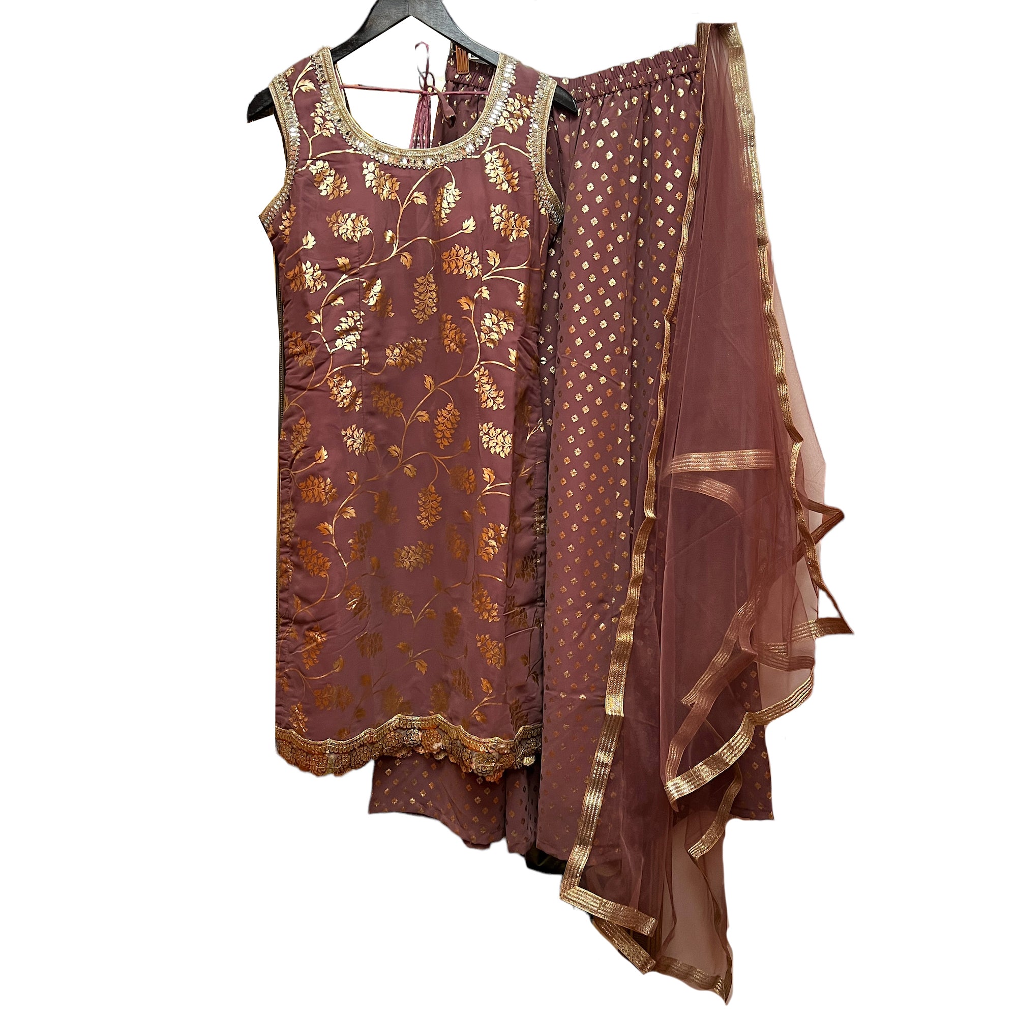 DT Gold Print Palazzo Set-2 Colors - Vintage India NYC