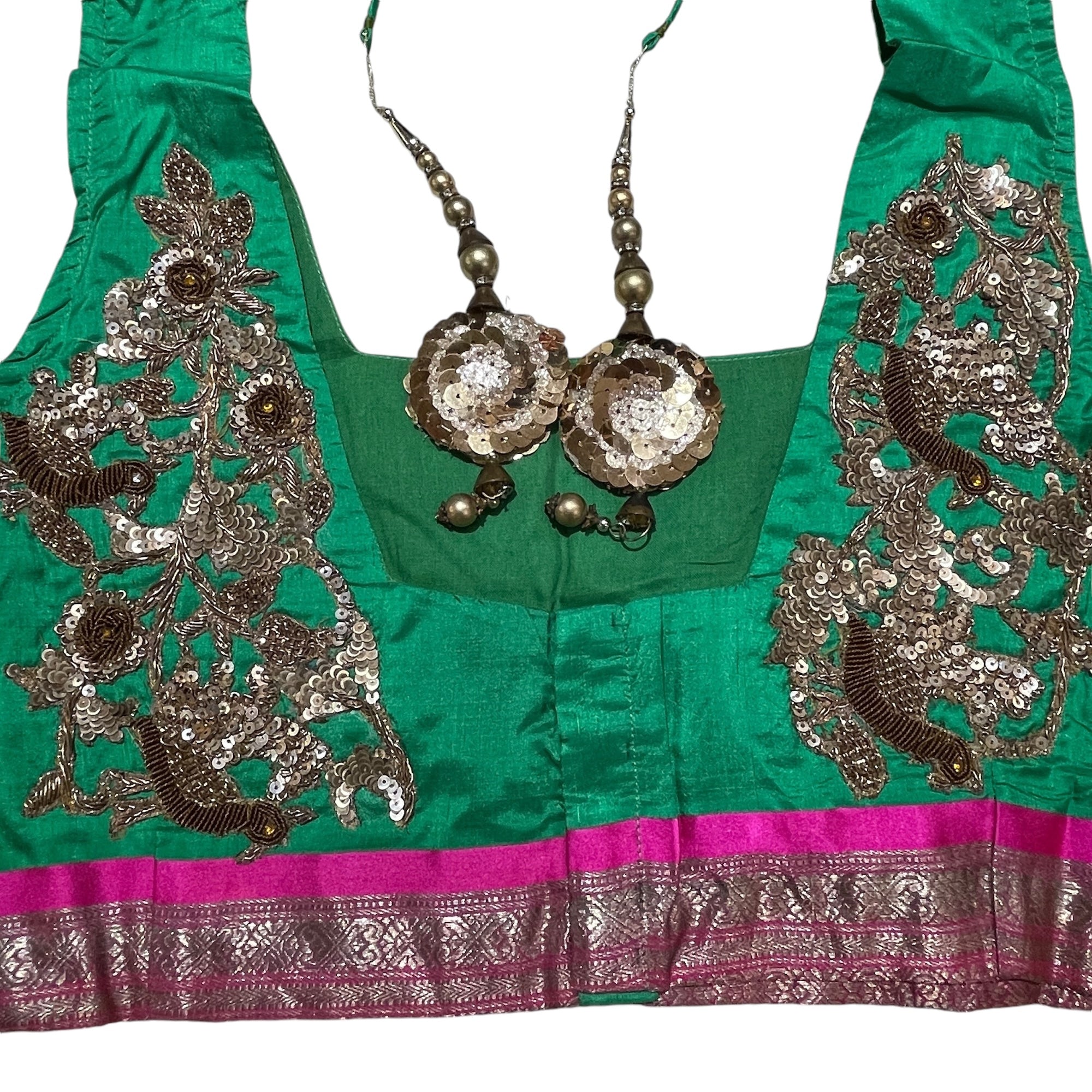 Brocade & Embroidered Saree Blouses 2-Size 34