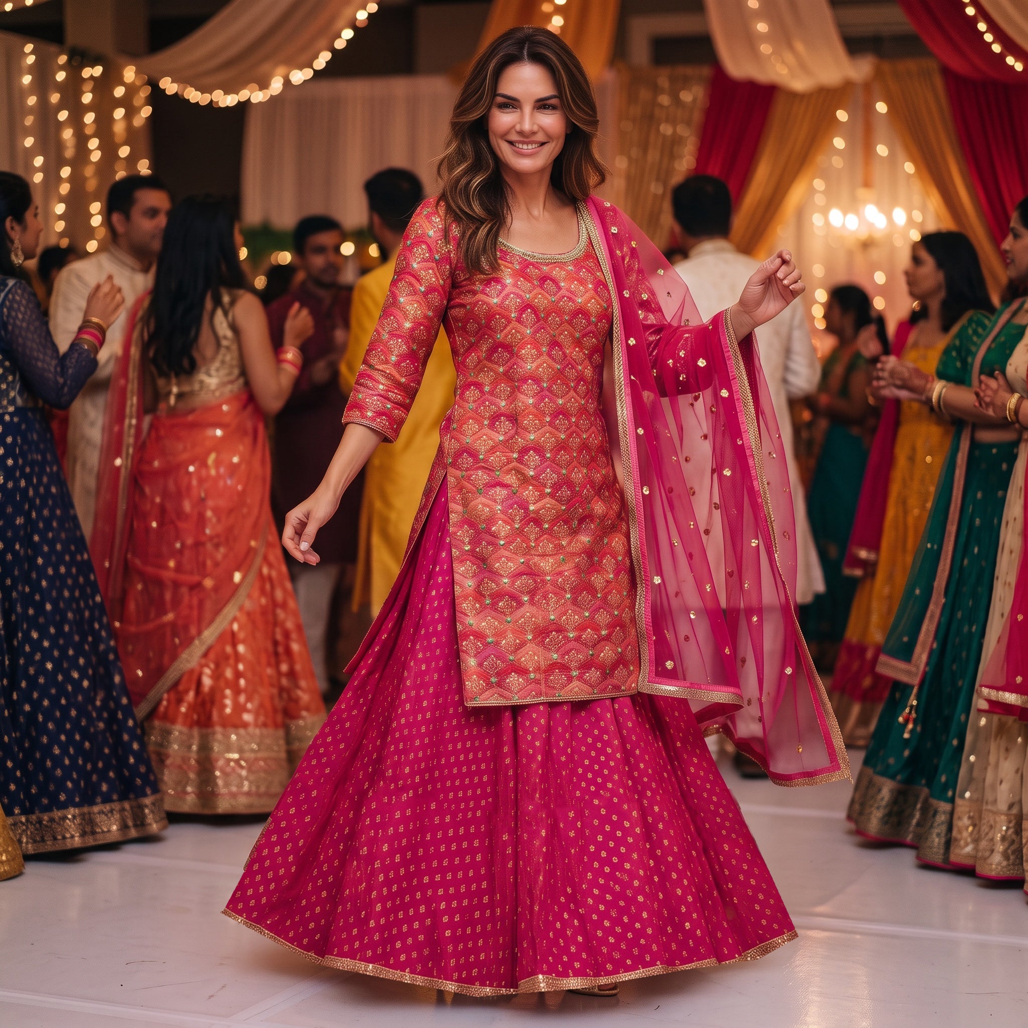 DT Long Top Ogee Banarasi Lehengas-3 Colors