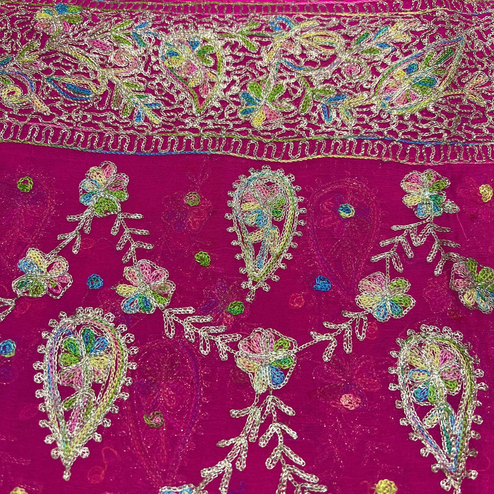 Pink Chain Stitch Zari Dupatta 9009