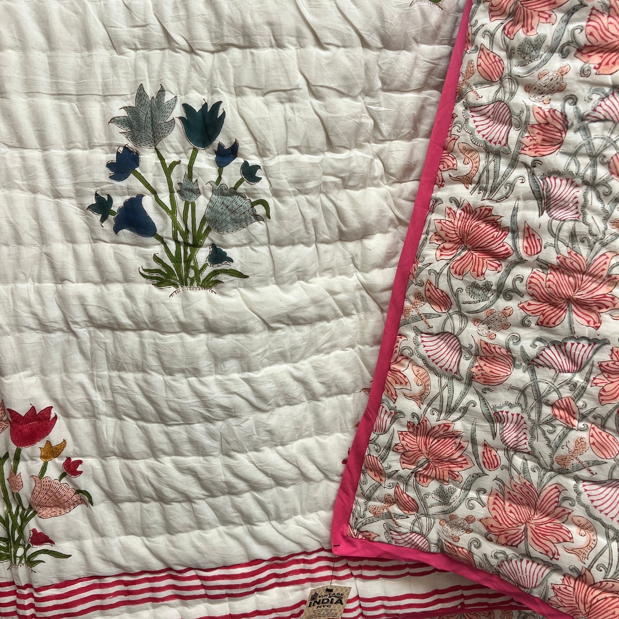 Reversible Hand Block Quilts-Queen-Various