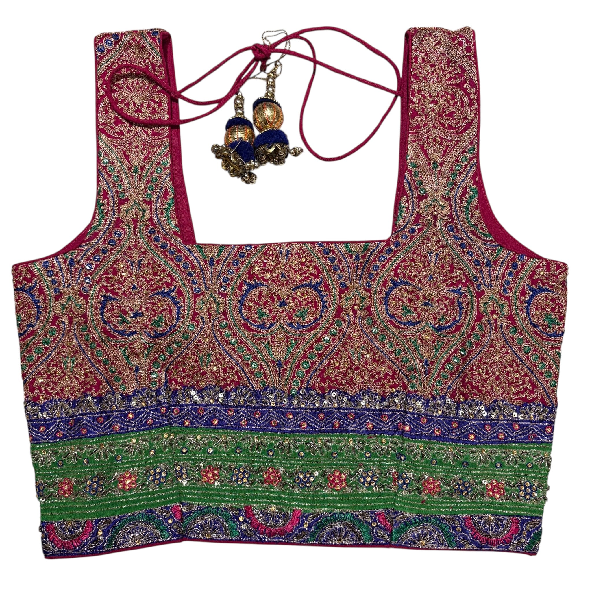 Brocade & Embroidered Saree Blouses-25-Size 32 - Vintage India NYC