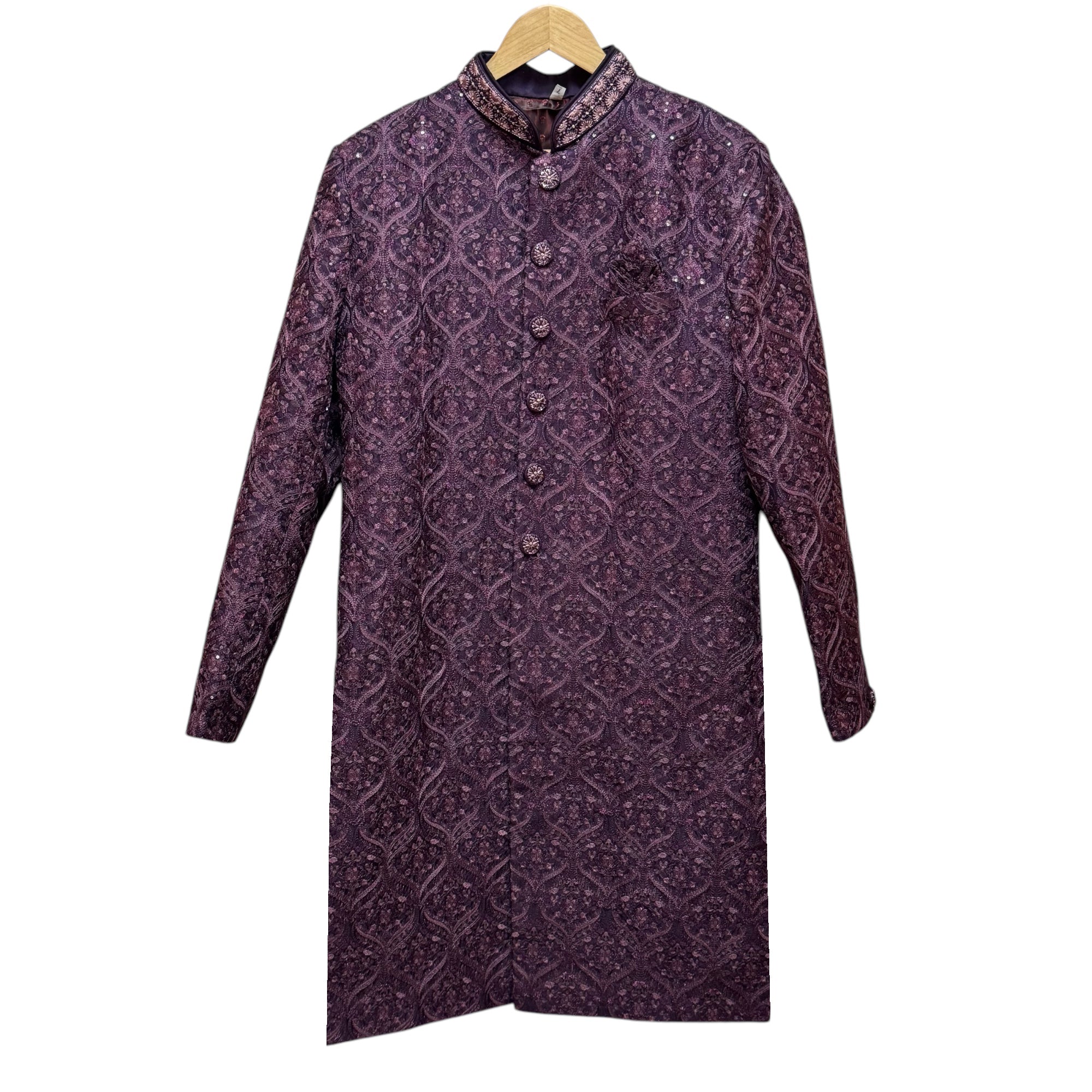 Purple Heavy Embroidered Sherwani