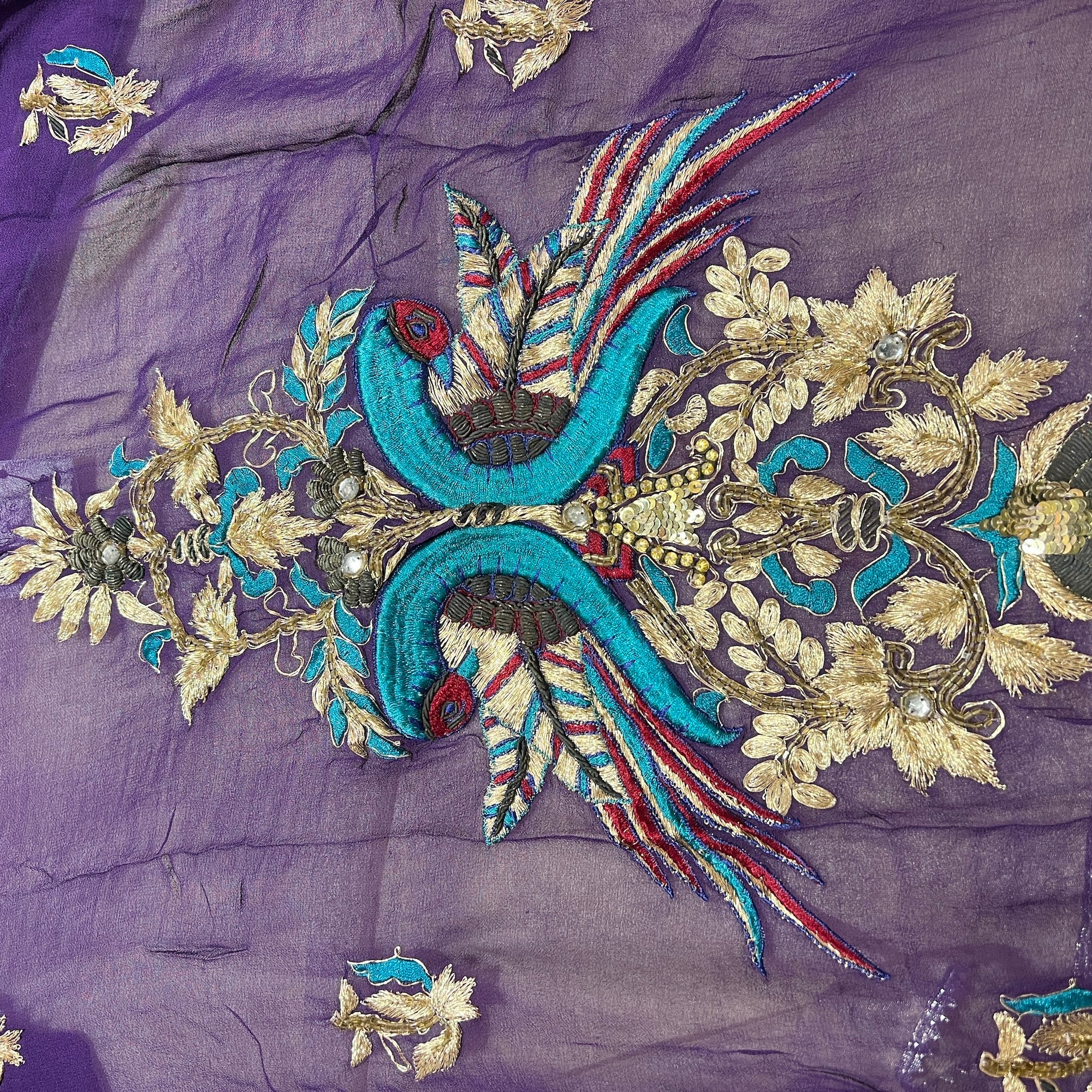 Dark Purple Zardosi Heavy Work Dupatta 9049