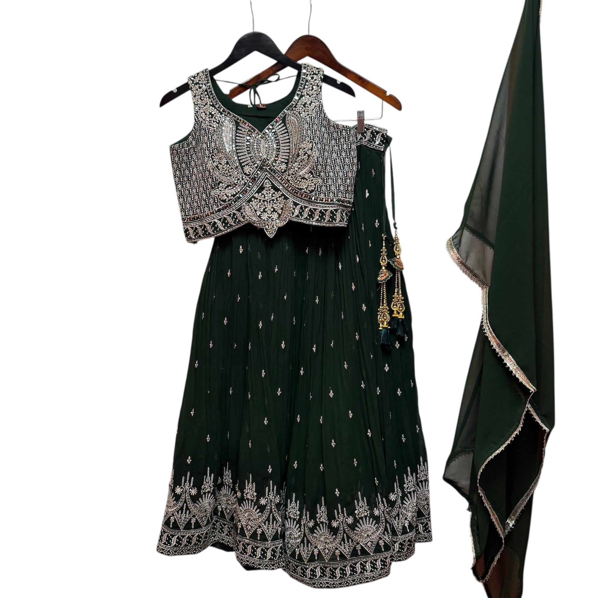 Gold Embroidered Lehenga Set-2 Colors