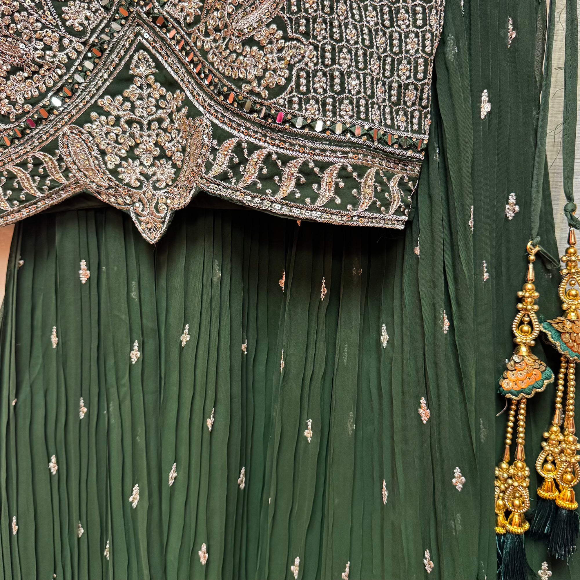Gold Embroidered Lehenga Set-2 Colors