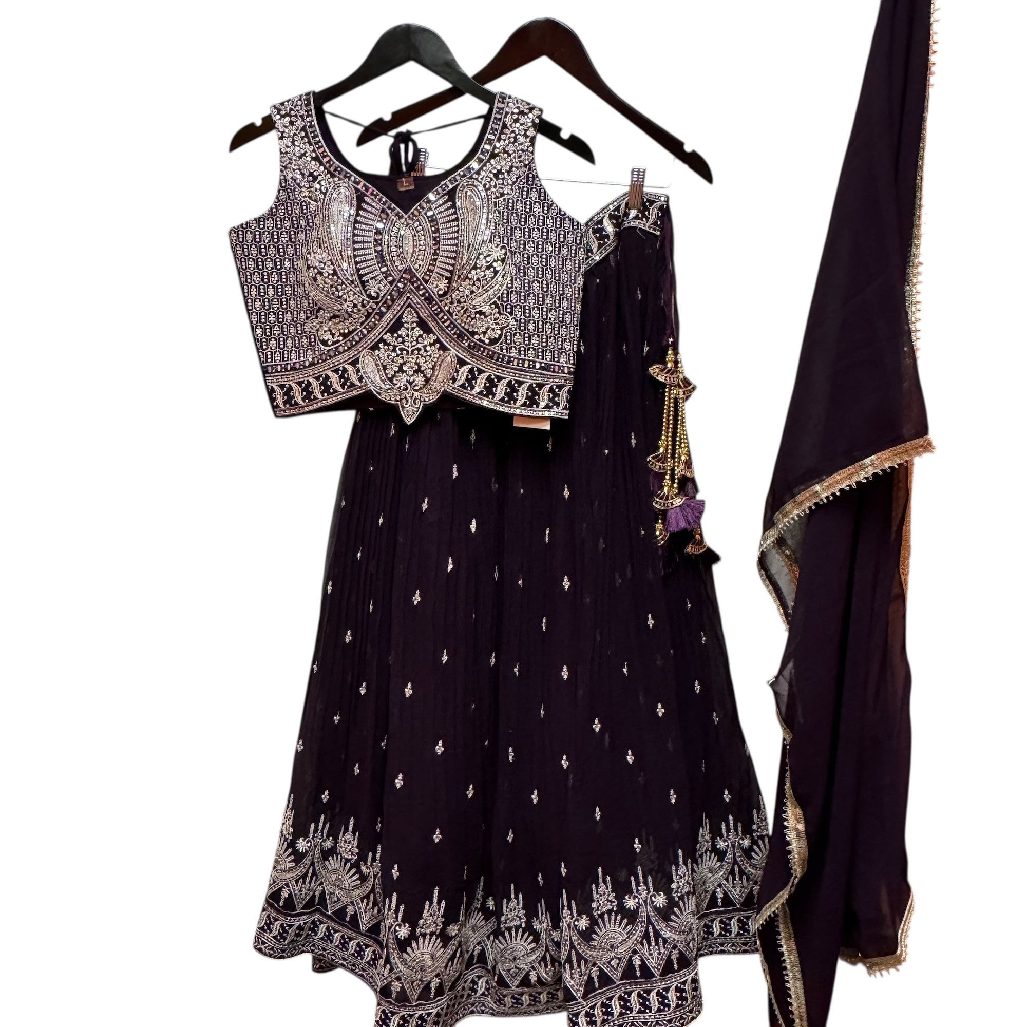 Gold Embroidered Lehenga Set-2 Colors