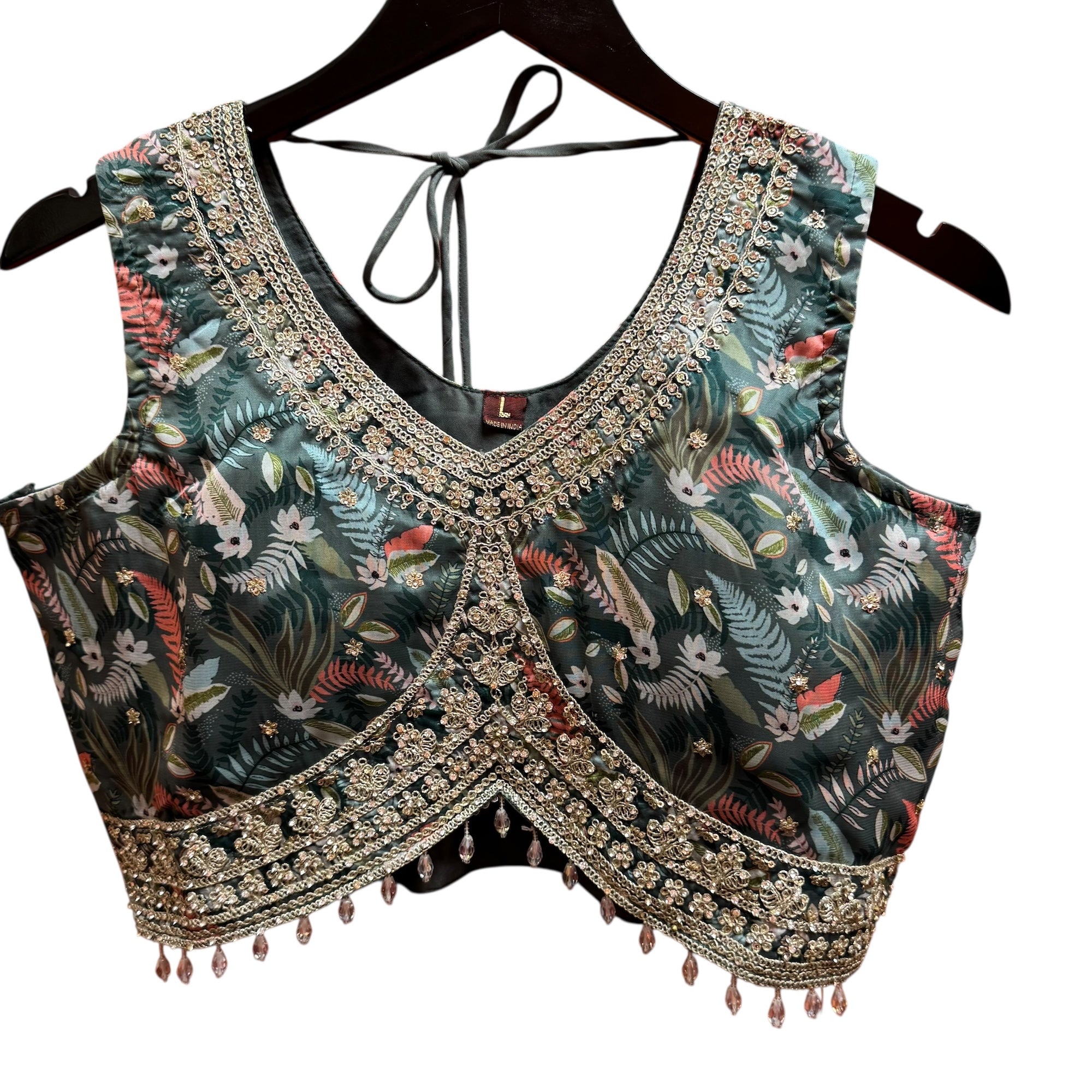 Sage Floral Printed Lehenga Set