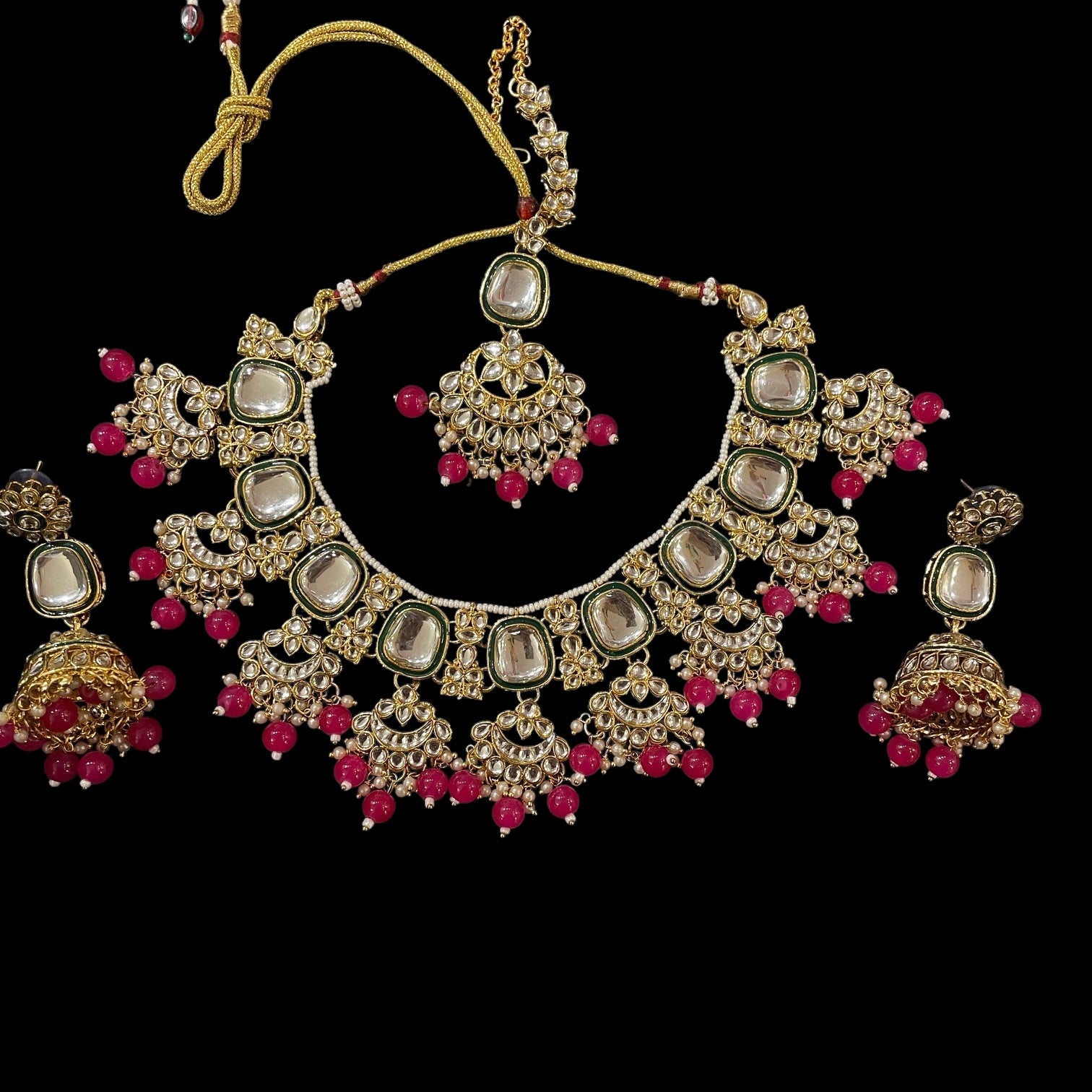 Polki Jhumka Necklace Sets-5 Colors